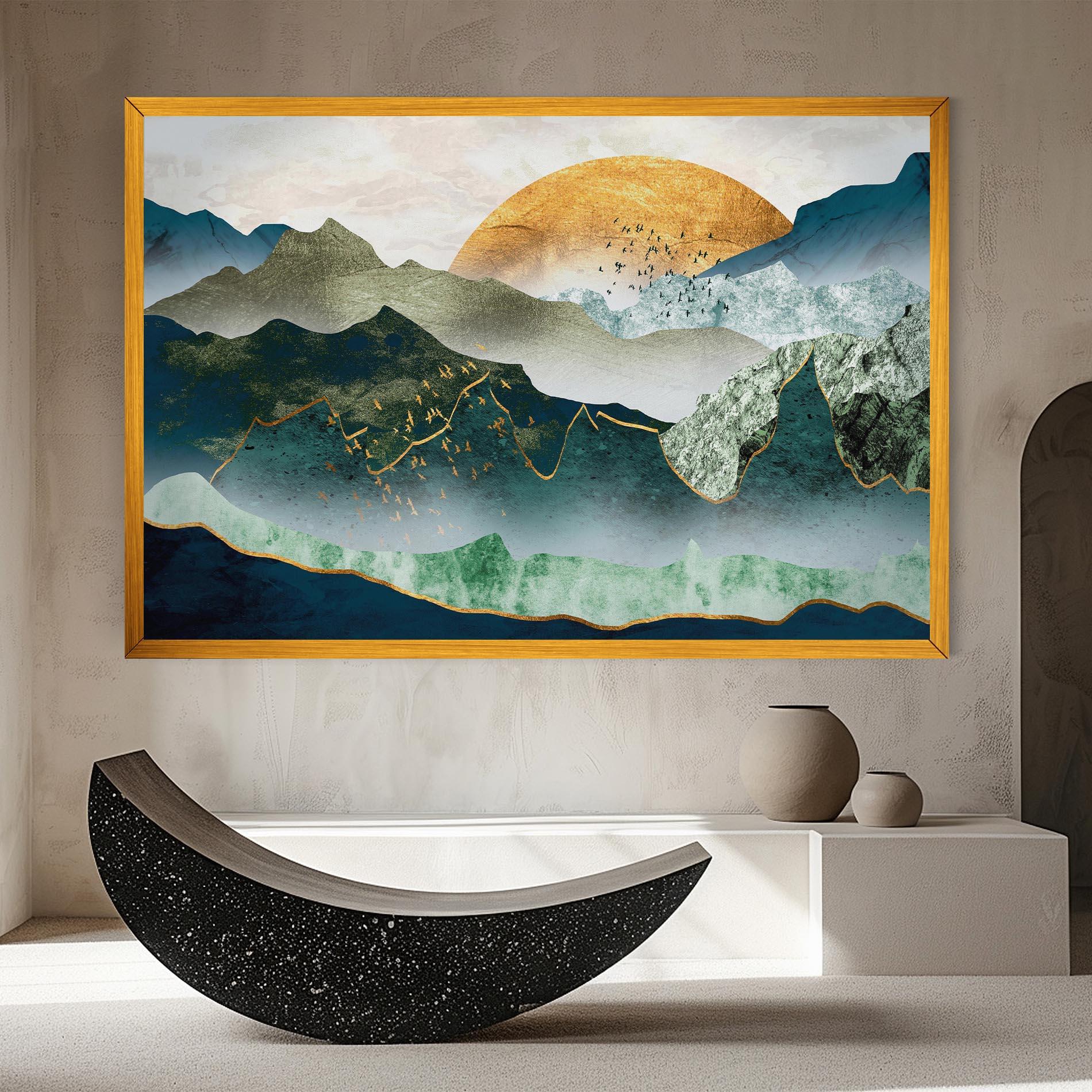 Obraz na Płótnie Golden Mountains mockup 8