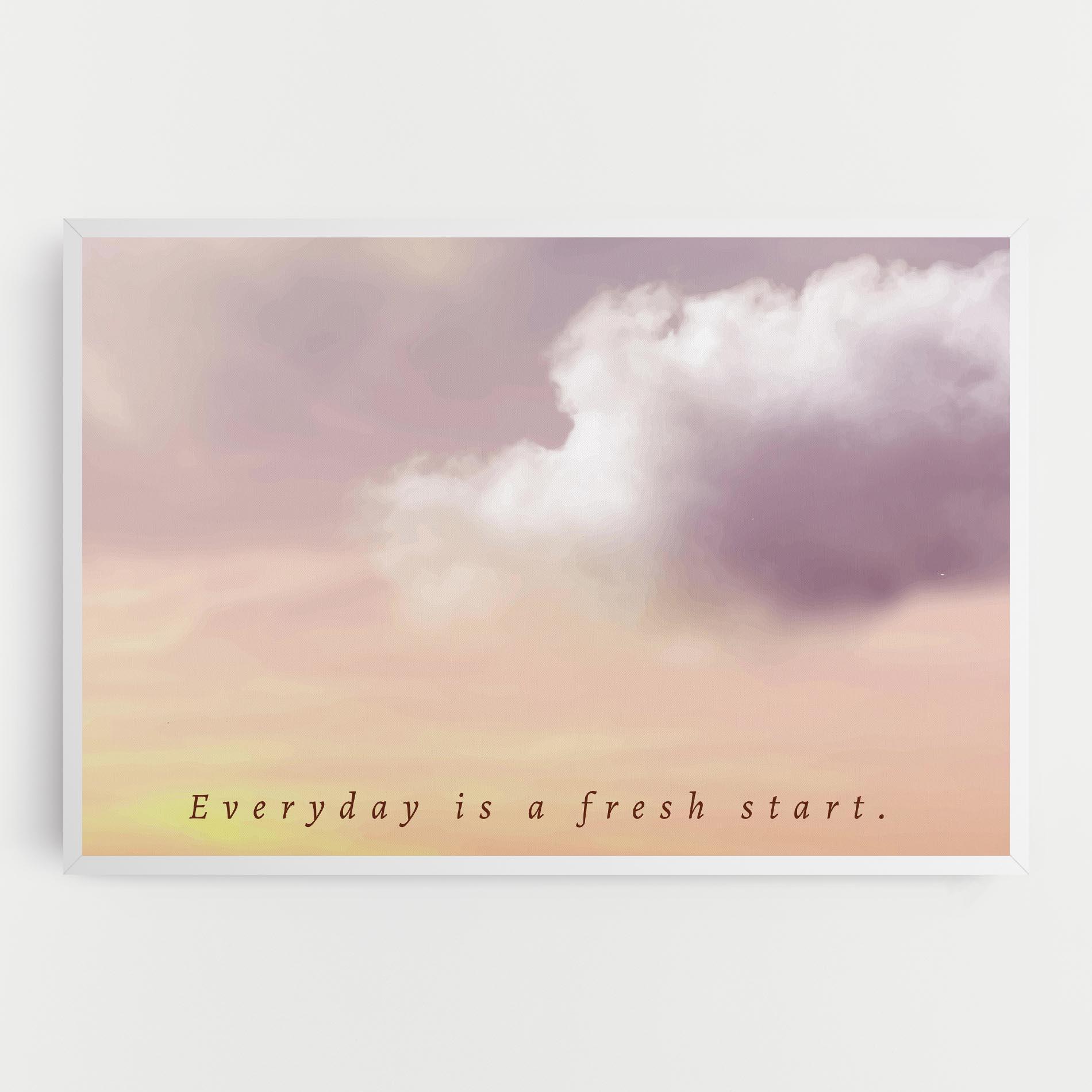 Obraz na Płótnie Clouds Text Cream mockup 0