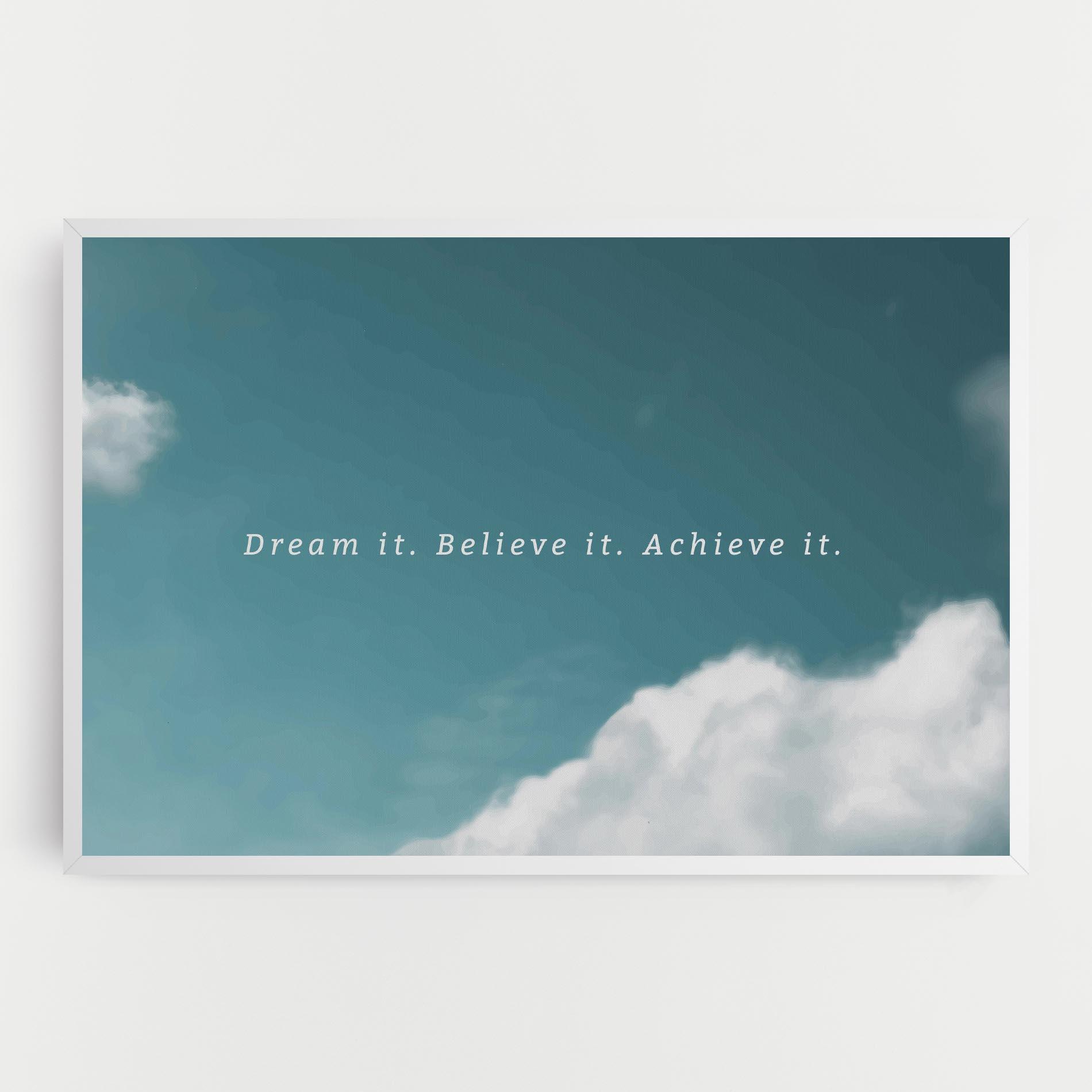 Obraz na Płótnie Clouds Text Green mockup 0