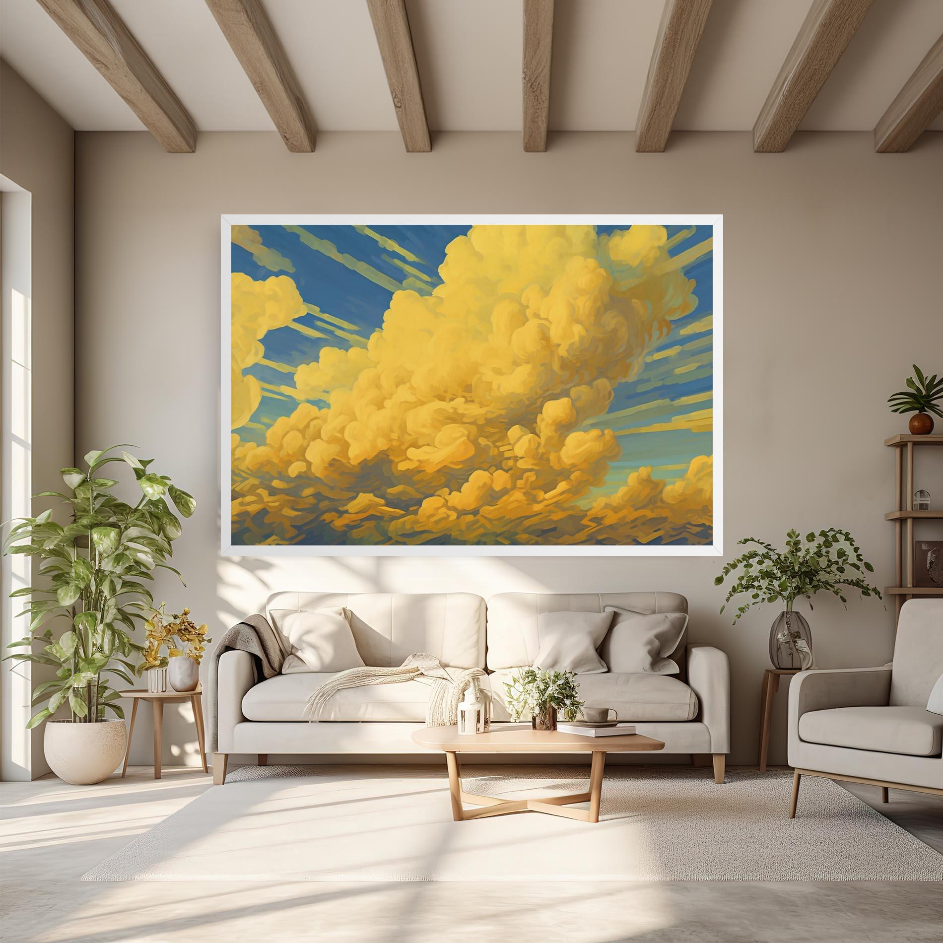 Obraz na Płótnie Big Yellow Cloud Art mockup 6