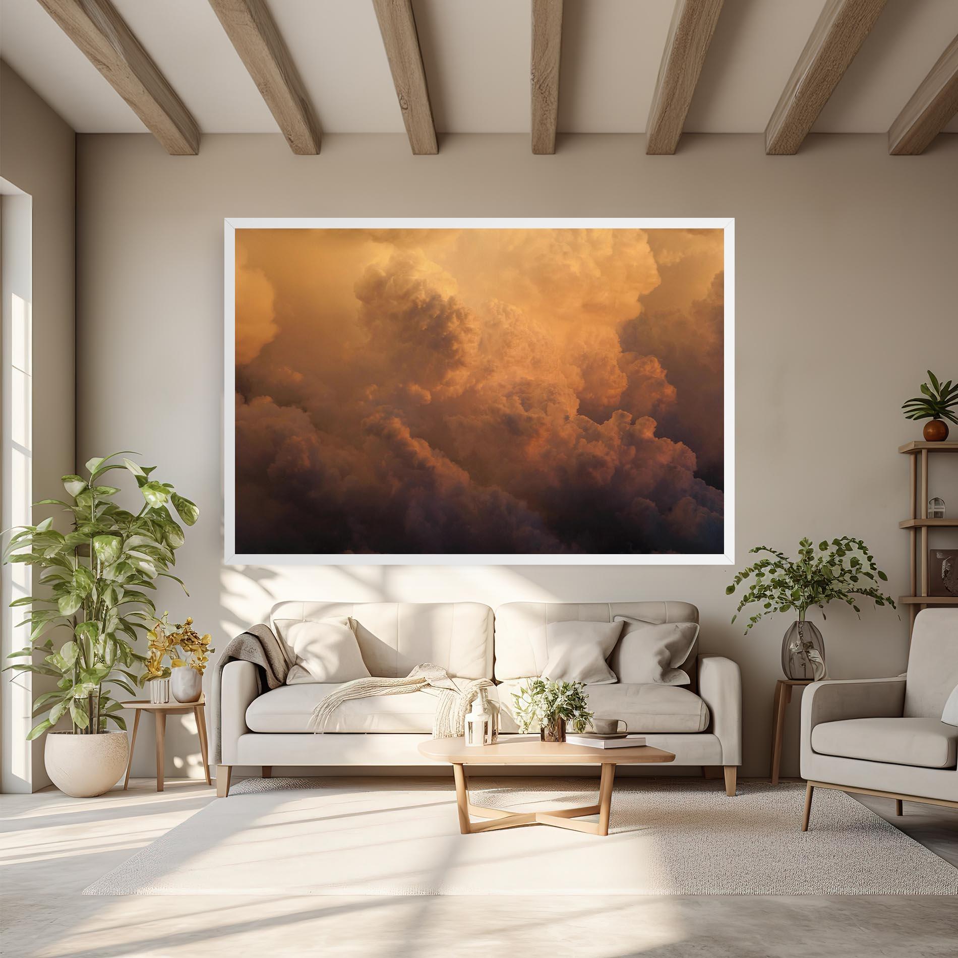 Obraz na Płótnie Brown Orange Clouds mockup 6