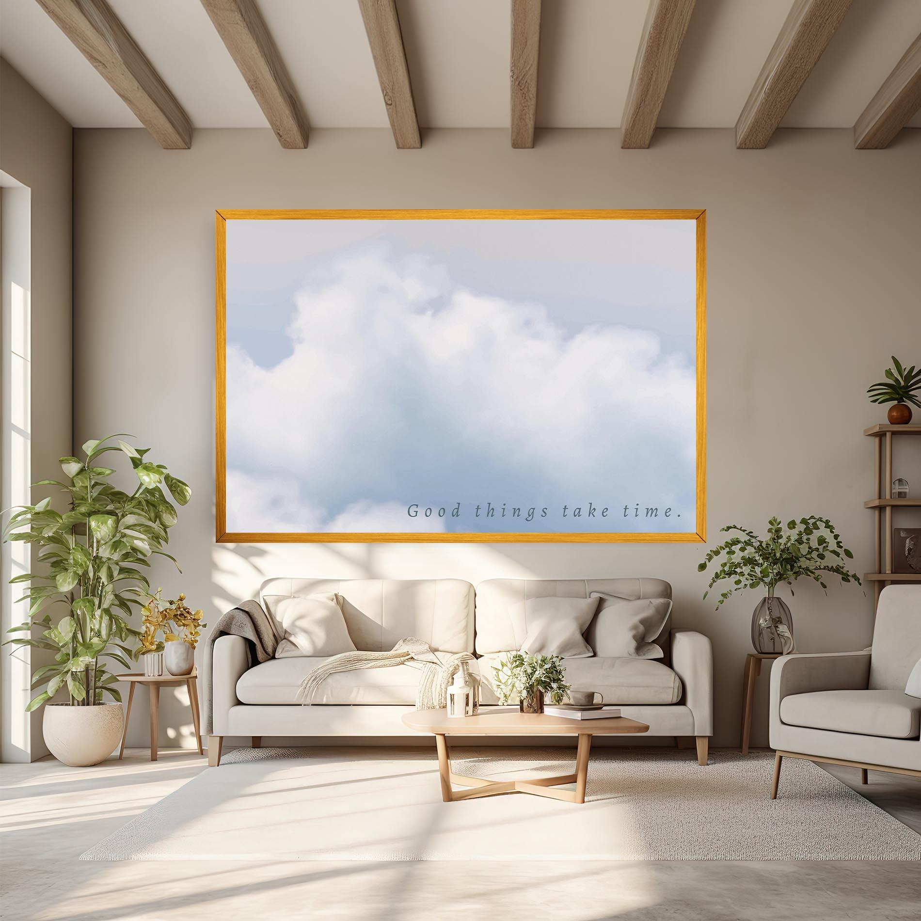 Obraz na Płótnie Clouds Text White mockup 6