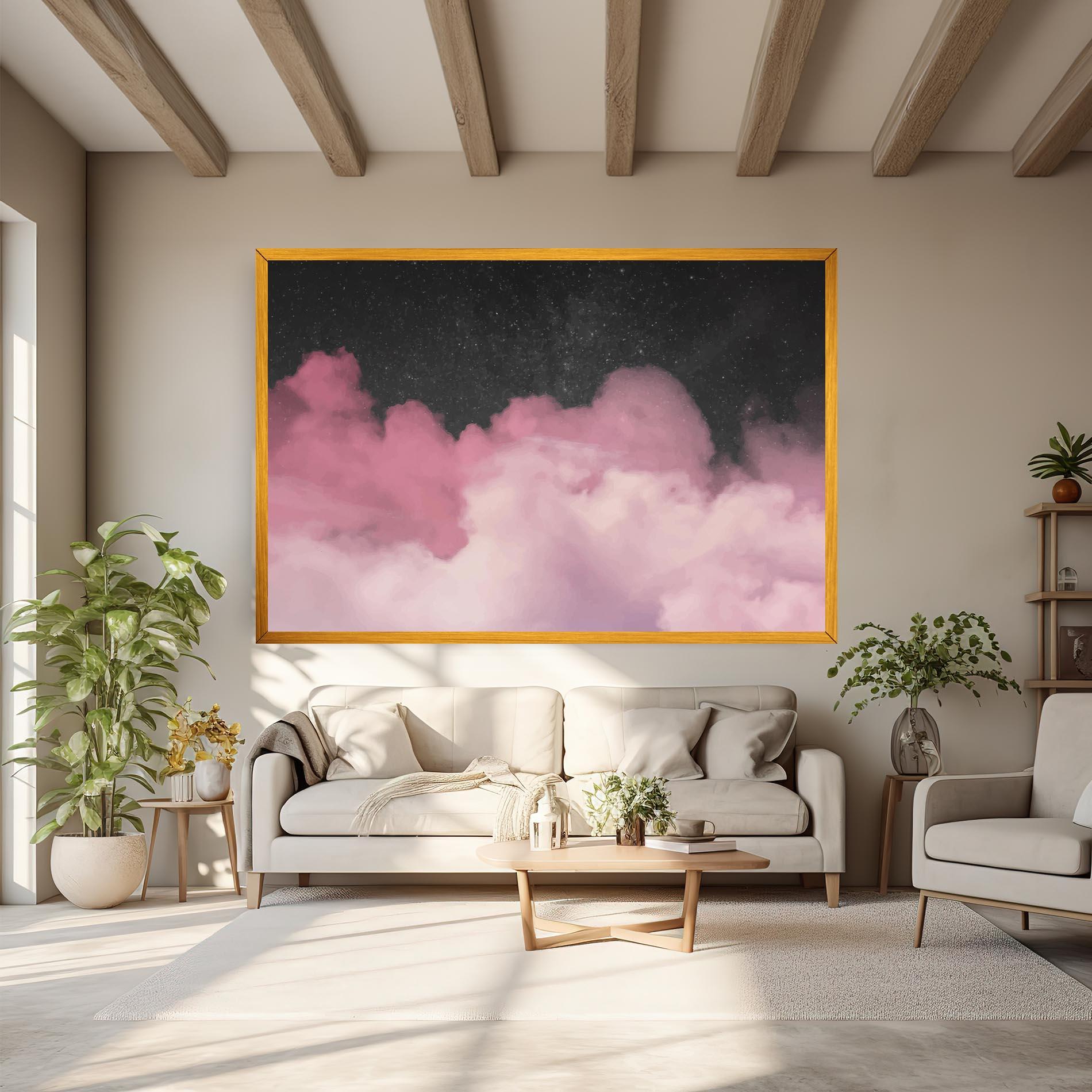 Obraz na Płótnie Clouds Watercolor Purple mockup 6