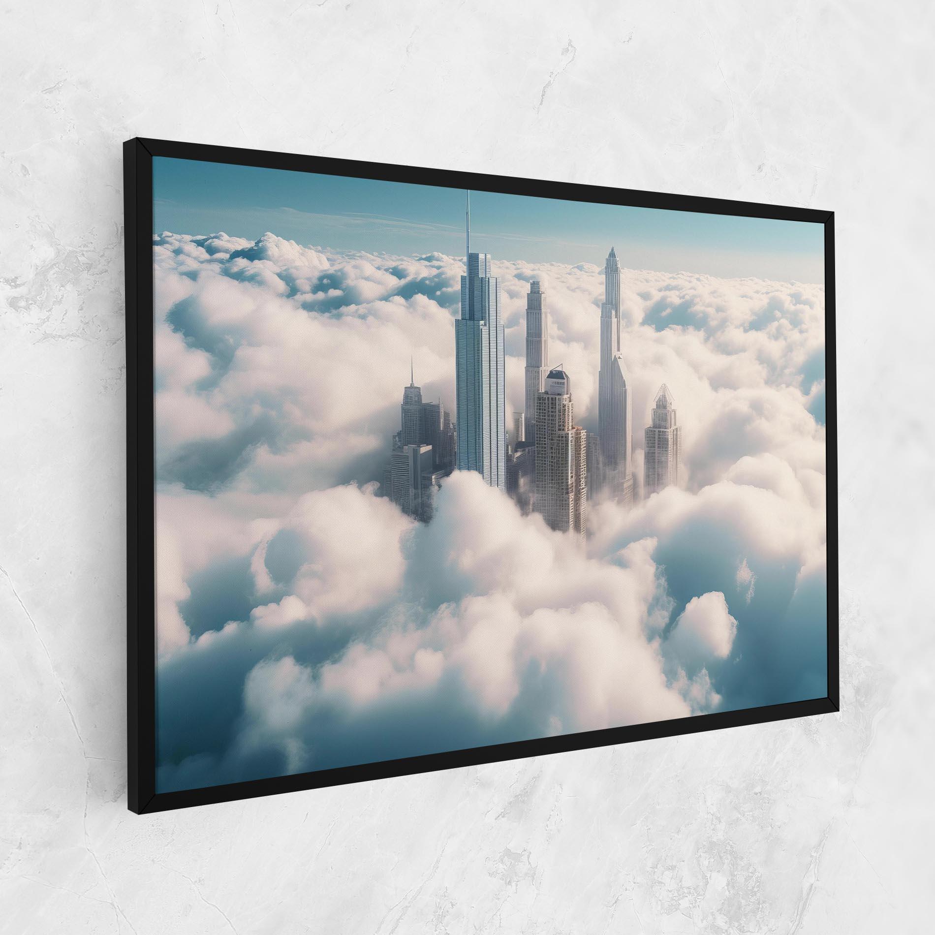 Obraz na Płótnie City Above Clouds mockup 1