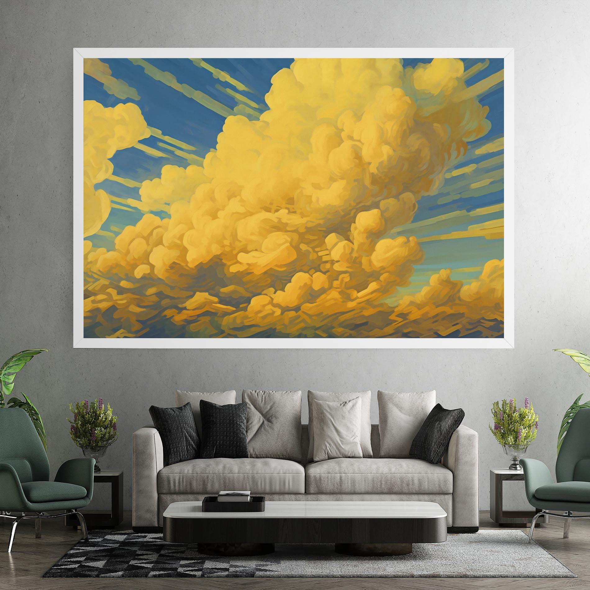 Obraz na Płótnie Big Yellow Cloud Art mockup 7