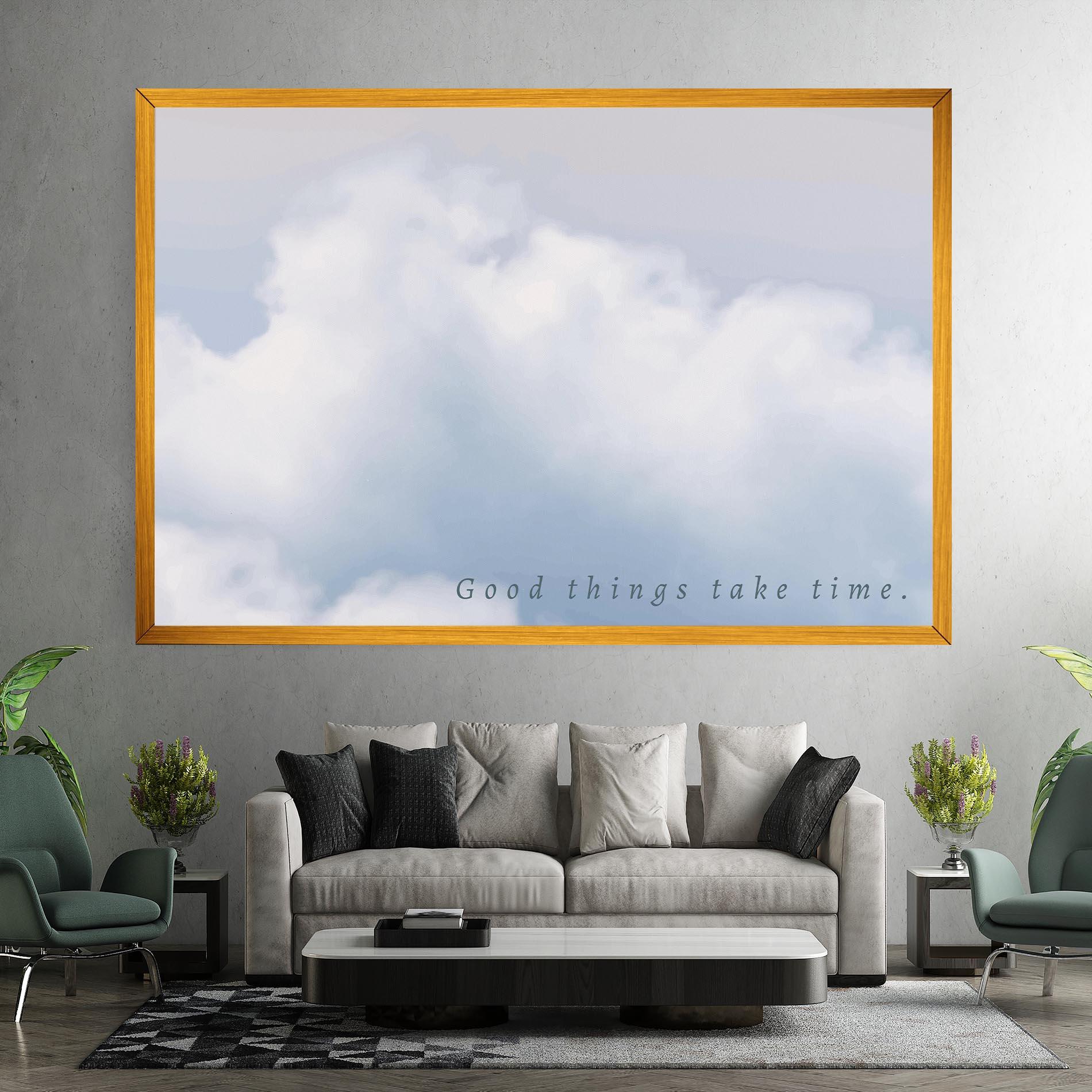 Obraz na Płótnie Clouds Text White mockup 7