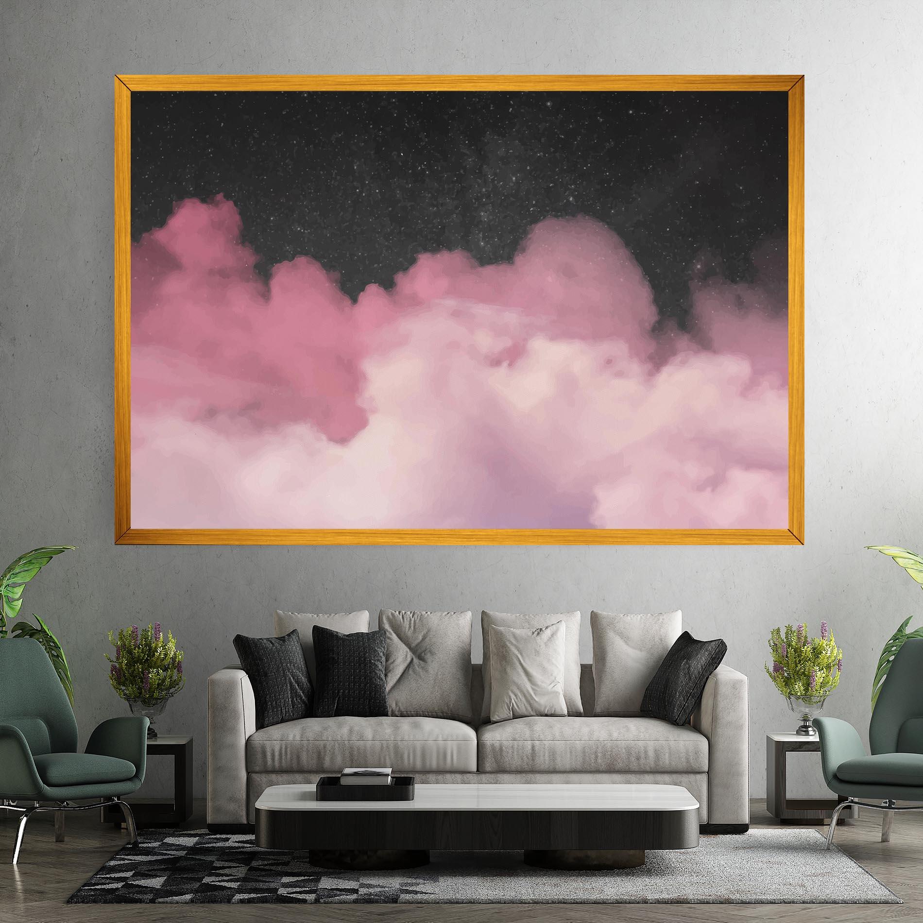 Obraz na Płótnie Clouds Watercolor Purple mockup 7