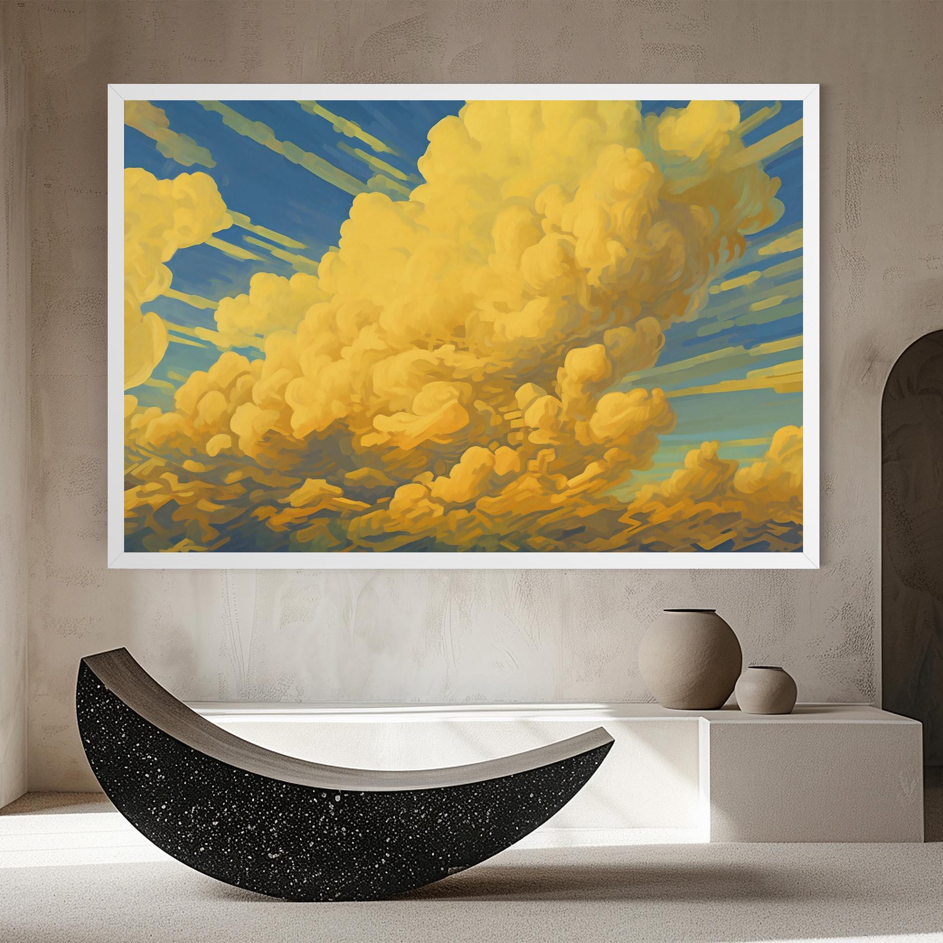 Obraz na Płótnie Big Yellow Cloud Art mockup 8