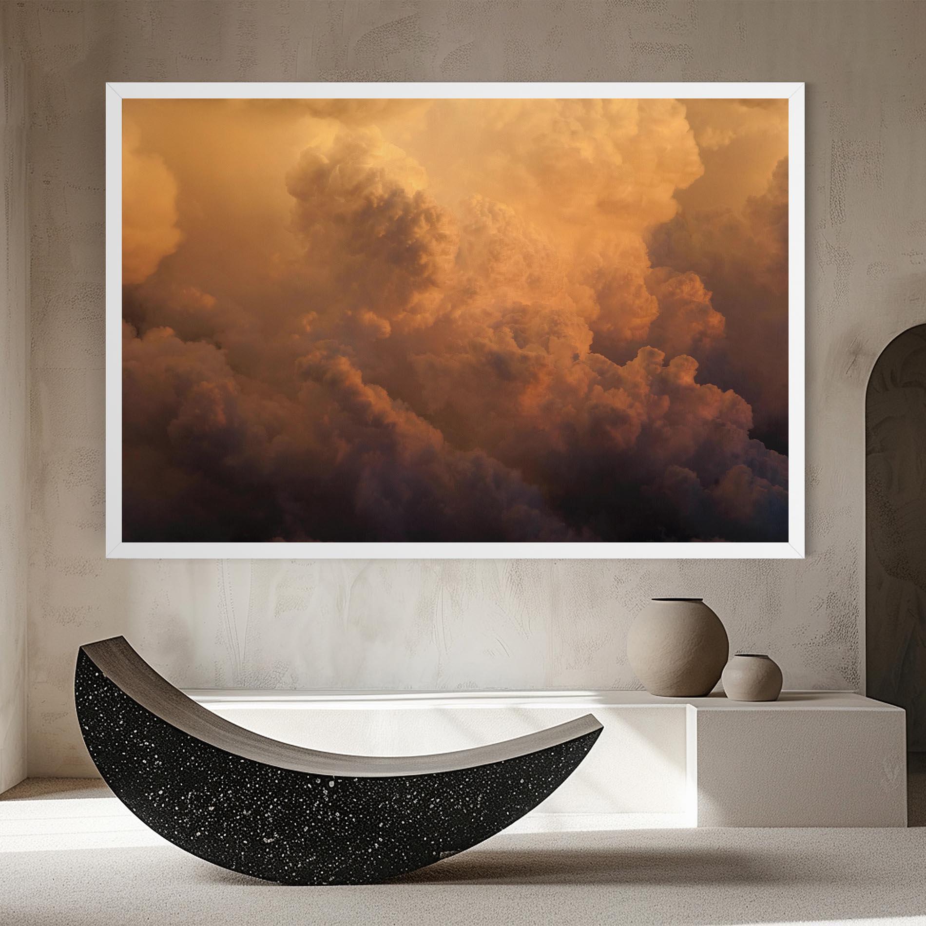 Obraz na Płótnie Brown Orange Clouds mockup 8