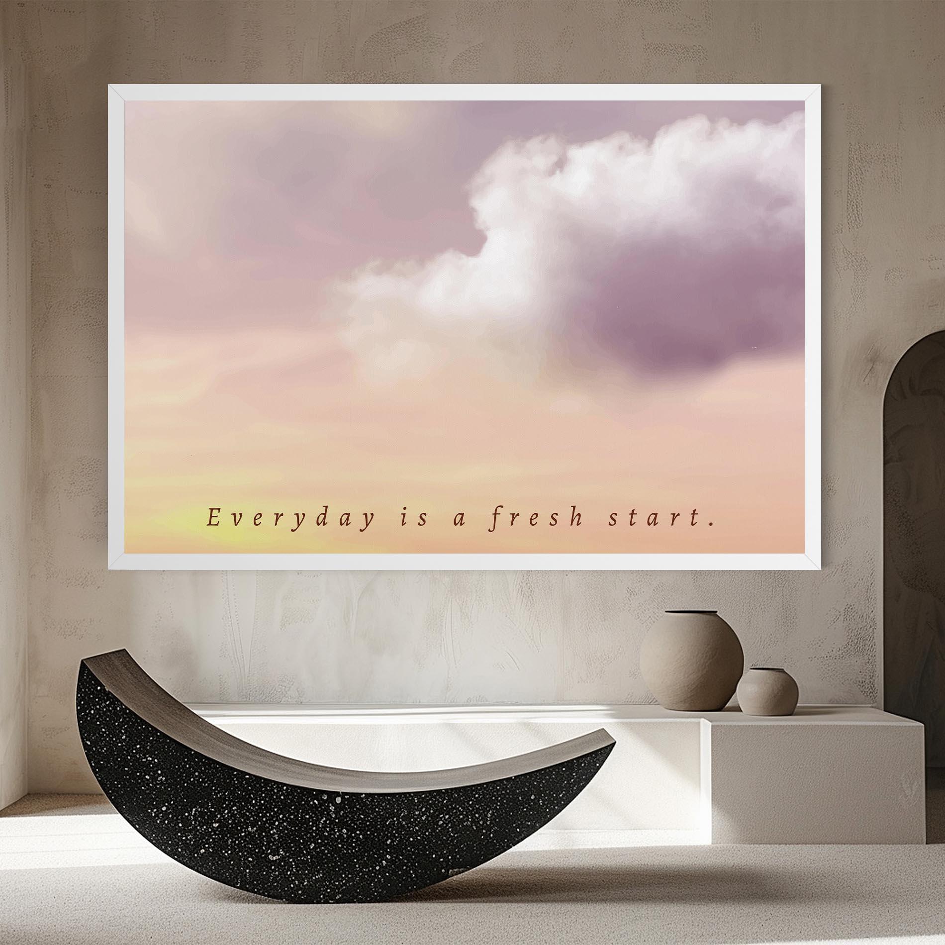 Obraz na Płótnie Clouds Text Cream mockup 8