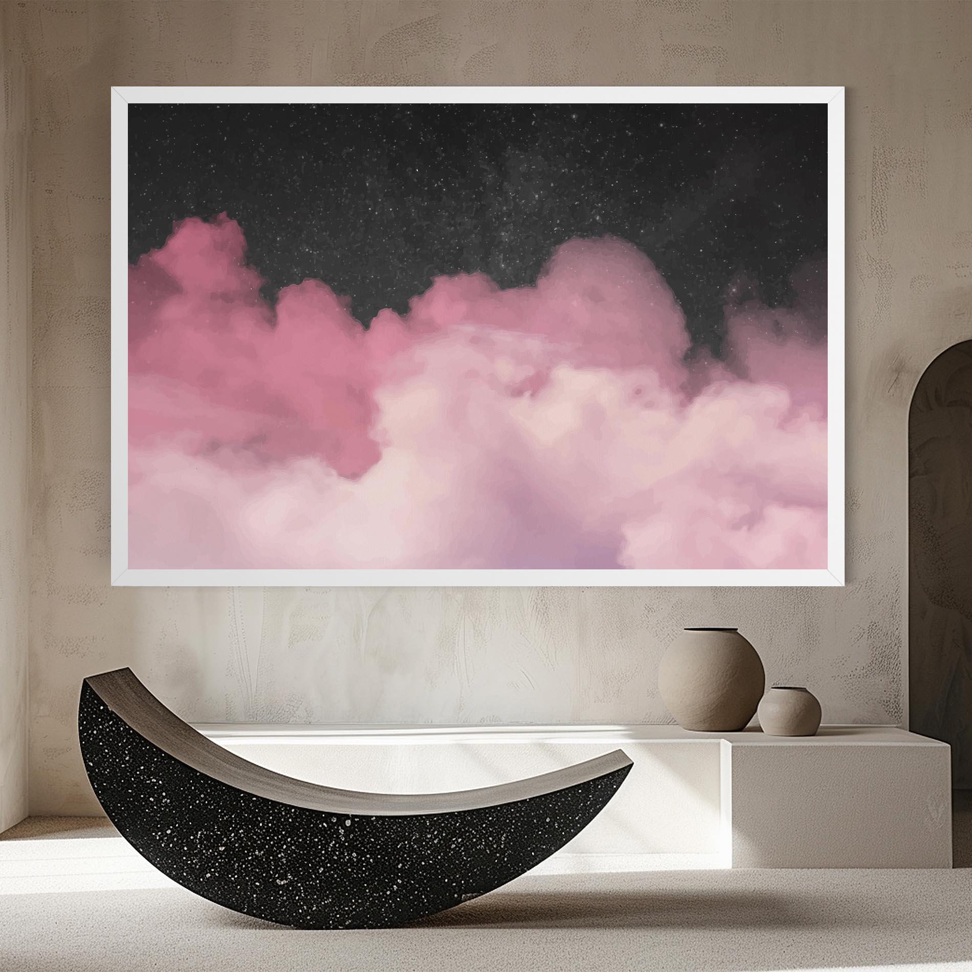 Obraz na Płótnie Clouds Watercolor Purple mockup 8