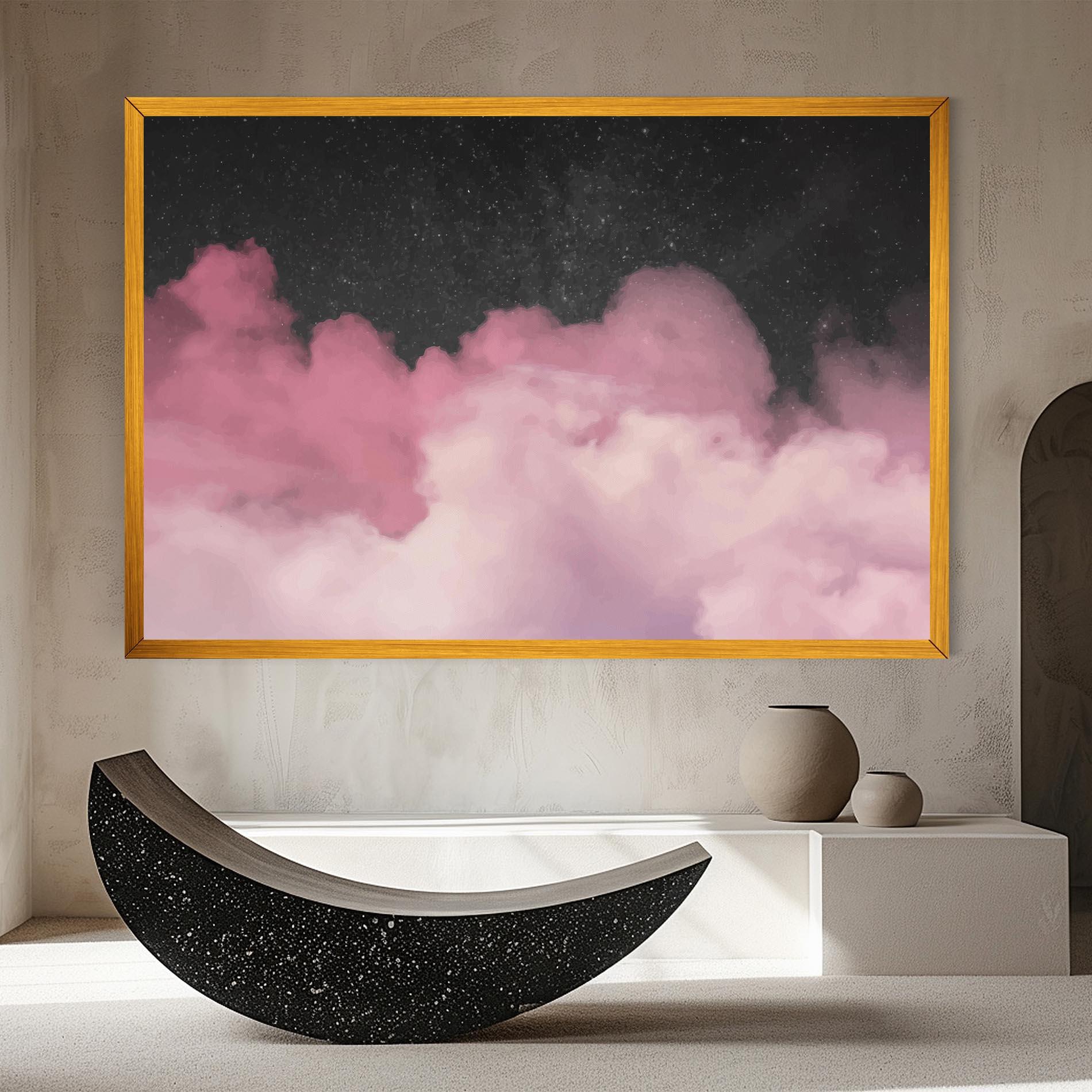 Obraz na Płótnie Clouds Watercolor Purple mockup 8