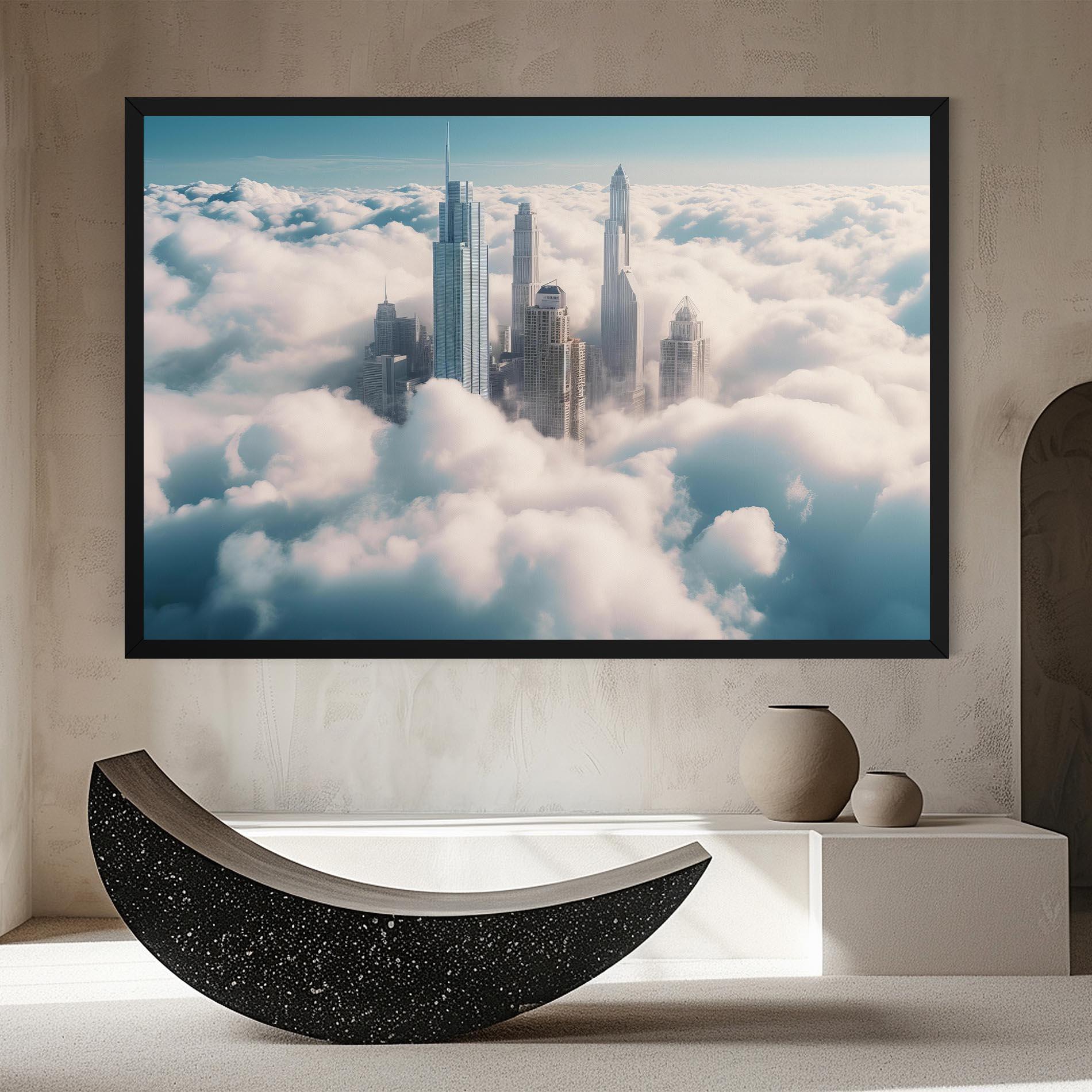 Obraz na Płótnie City Above Clouds mockup 8
