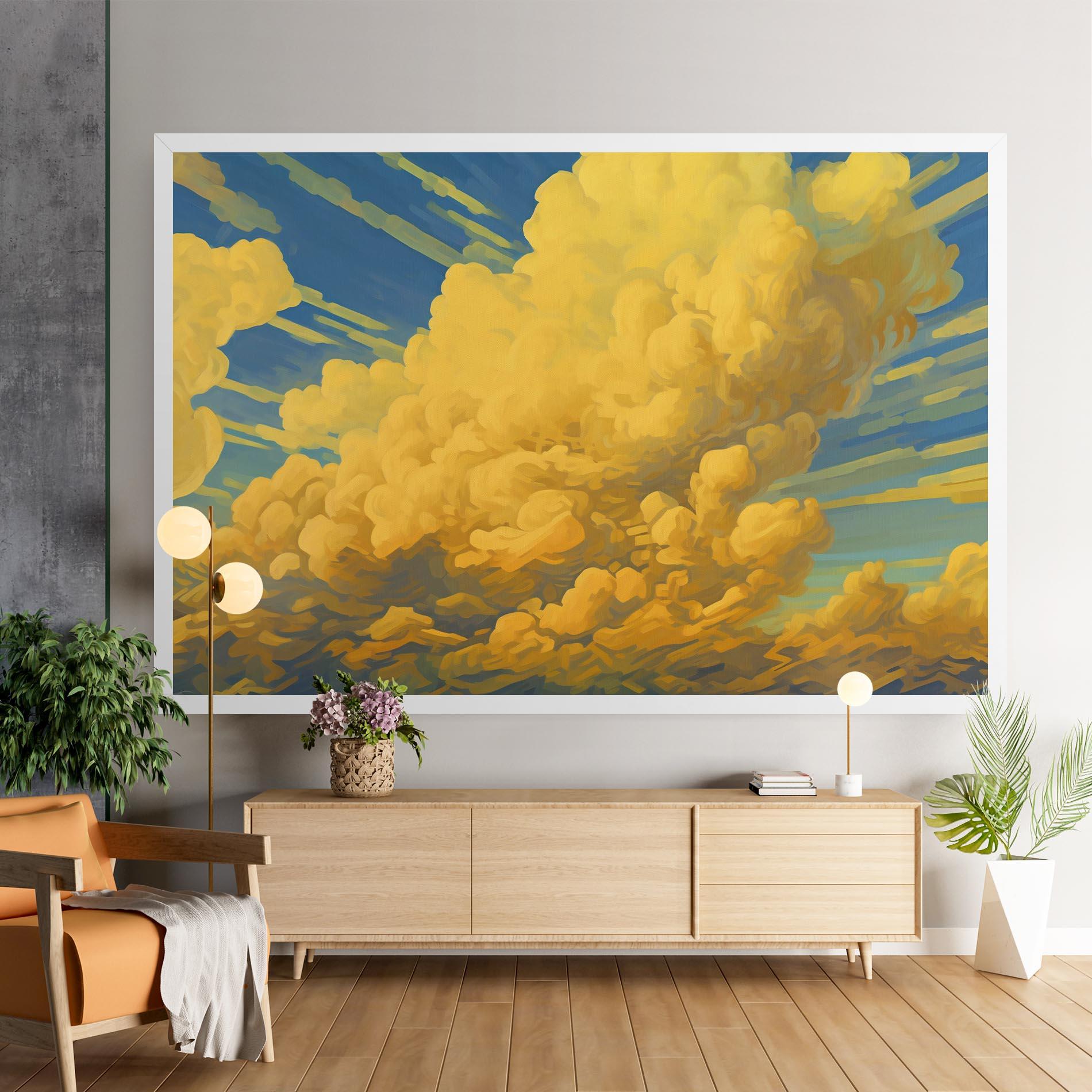 Obraz na Płótnie Big Yellow Cloud Art mockup 9