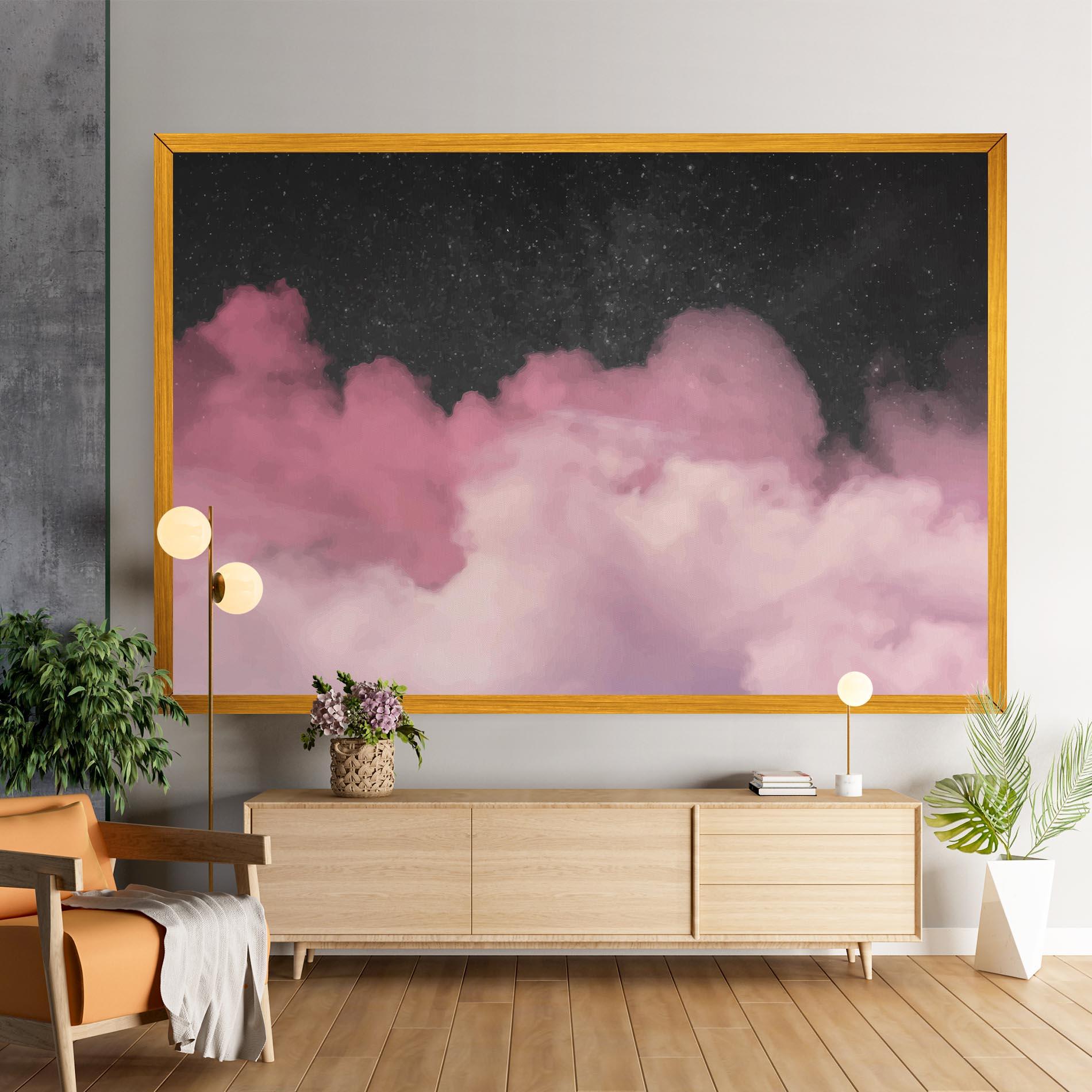 Obraz na Płótnie Clouds Watercolor Purple mockup 9