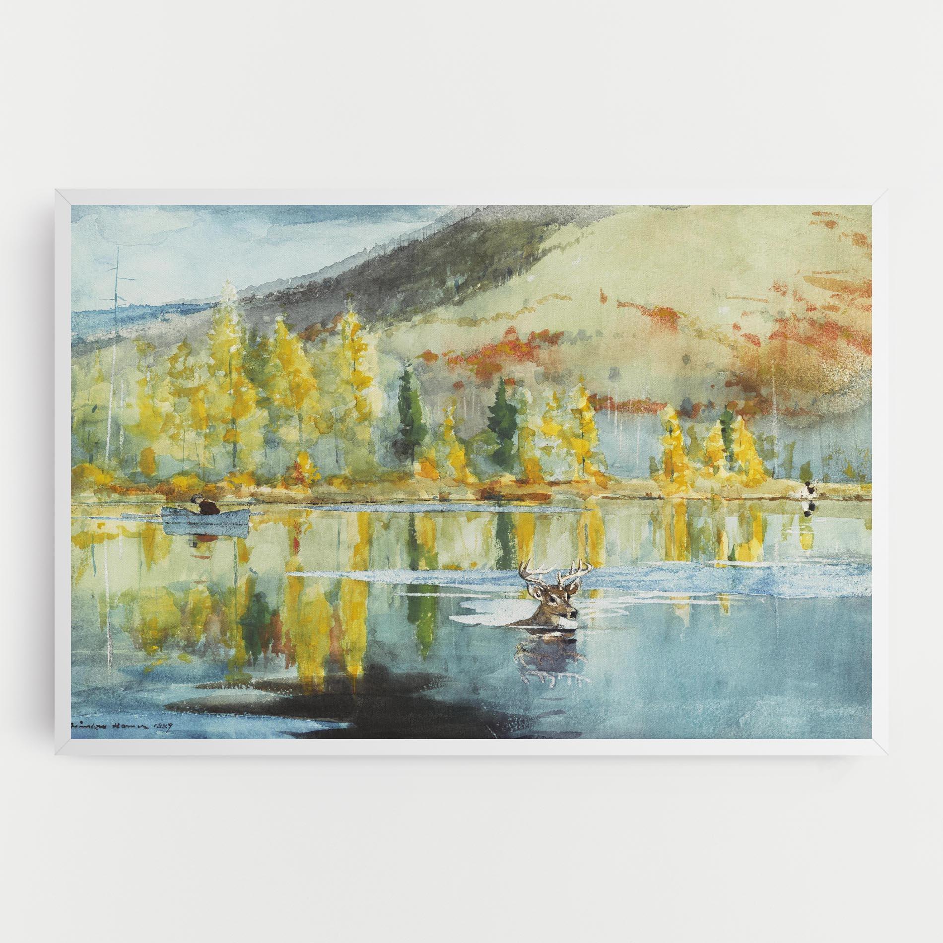 Obraz na Płótnie Trees Painting Lake mockup 0