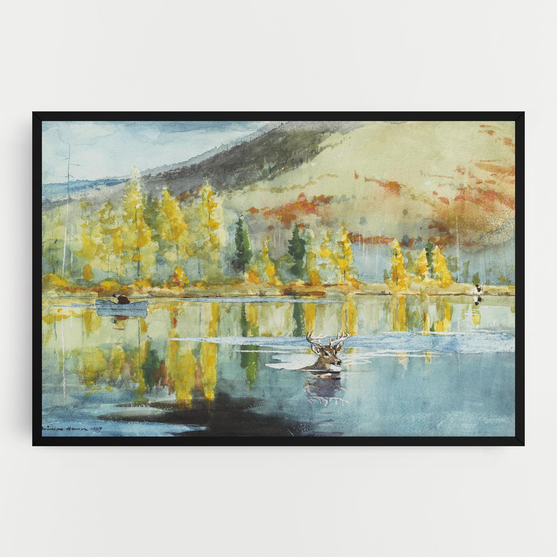 Obraz na Płótnie Trees Painting Lake mockup 0