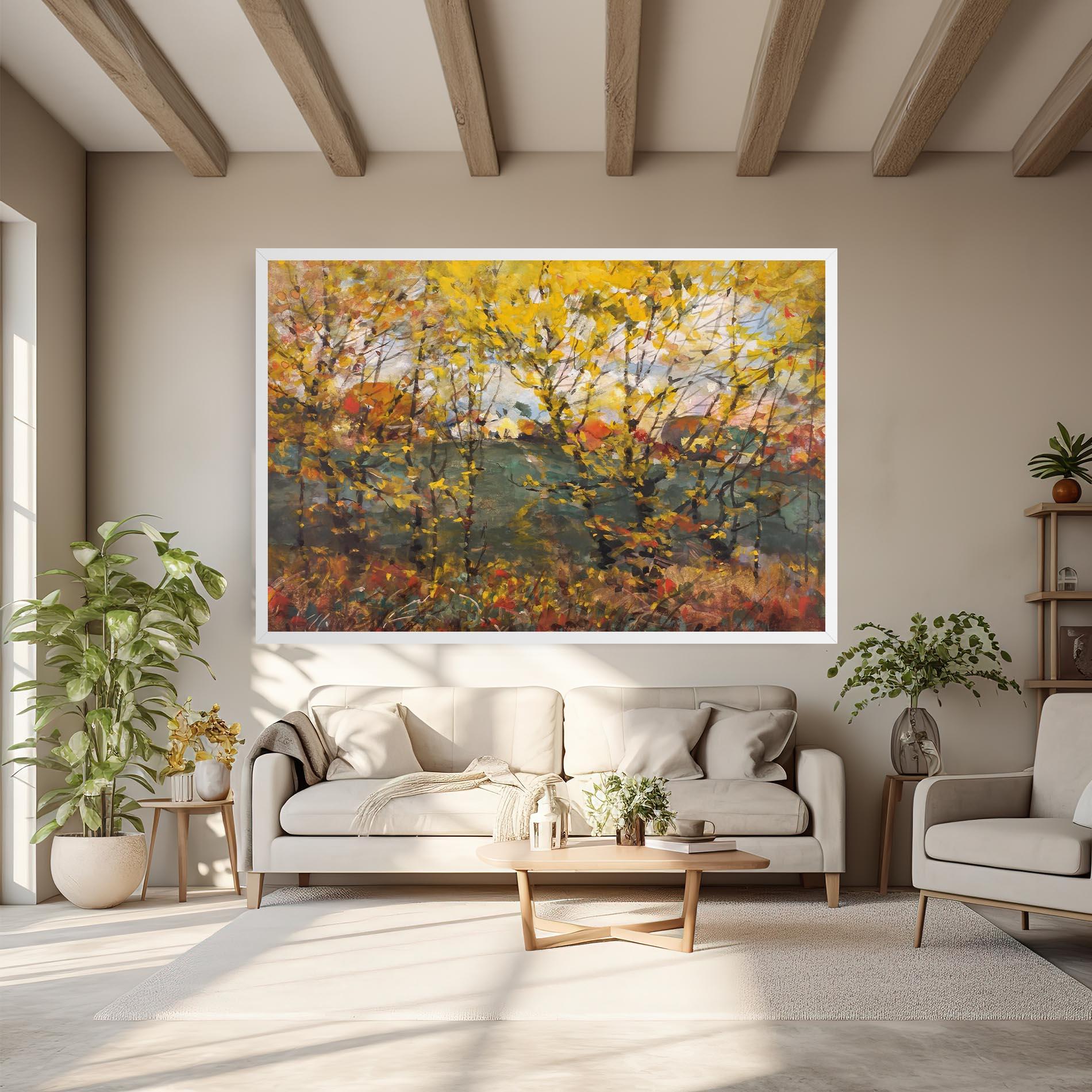 Obraz na Płótnie Autumn Painting Tree mockup 6