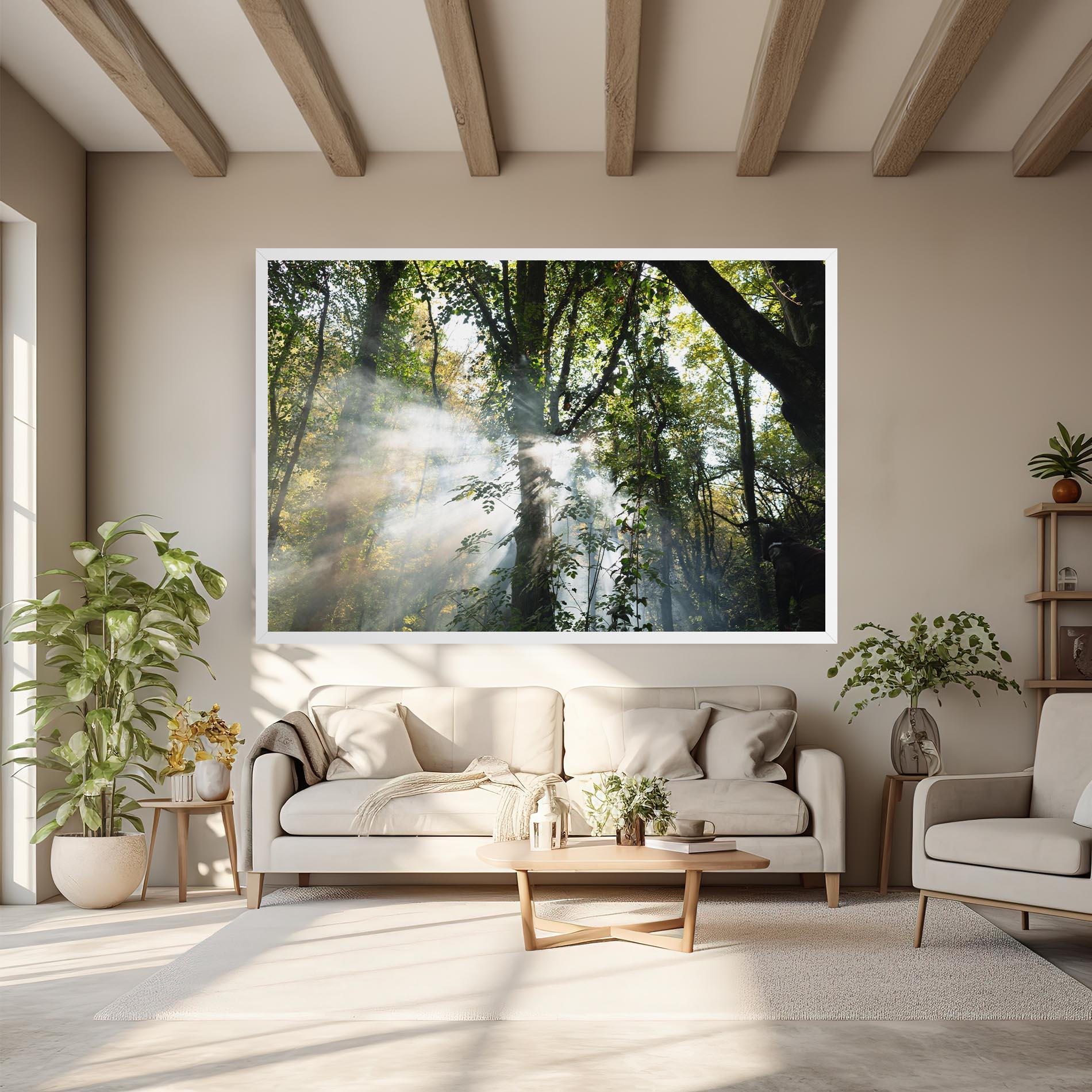 Obraz na Płótnie Foggy Light Forest mockup 6