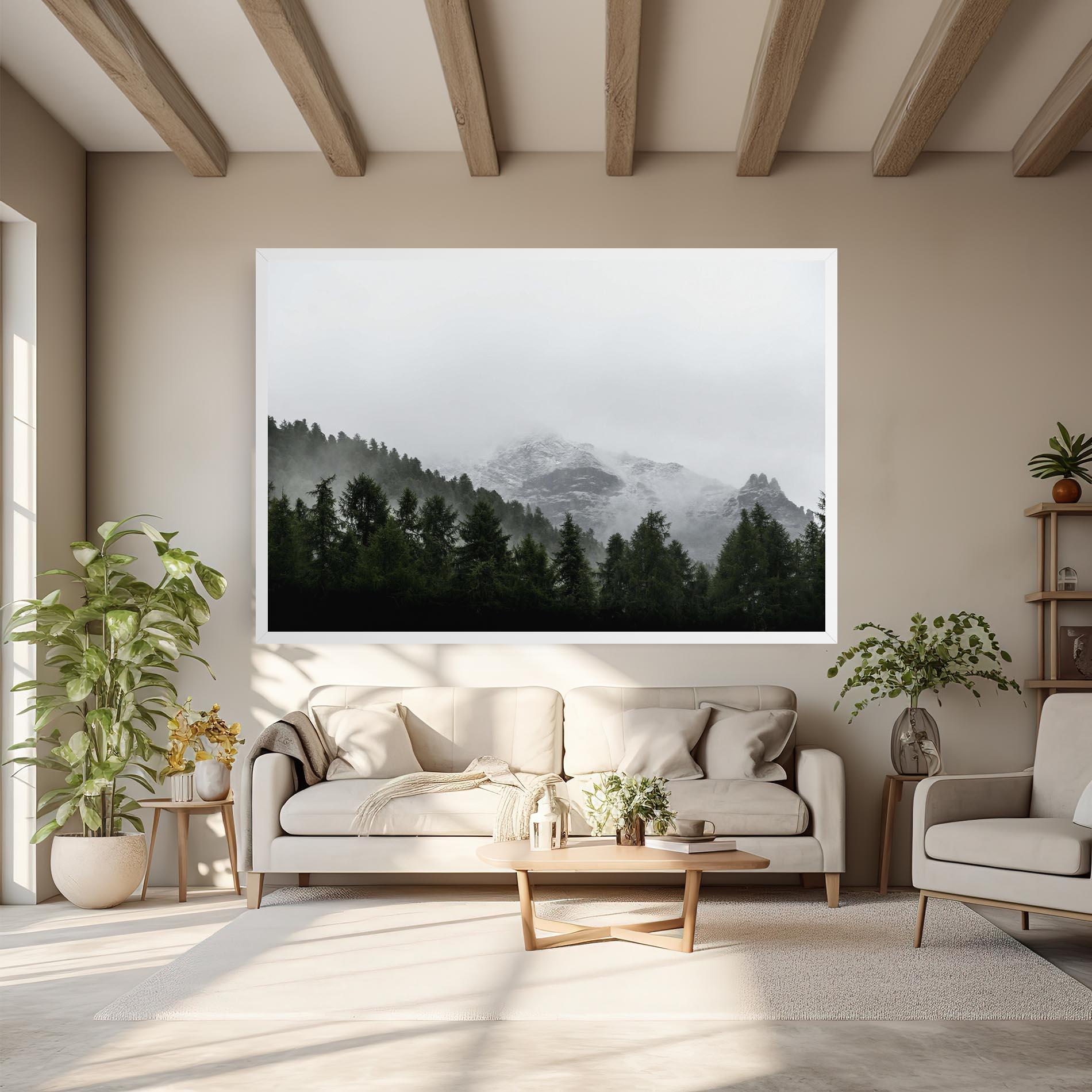 Obraz na Płótnie Foggy Mountain Forest mockup 6