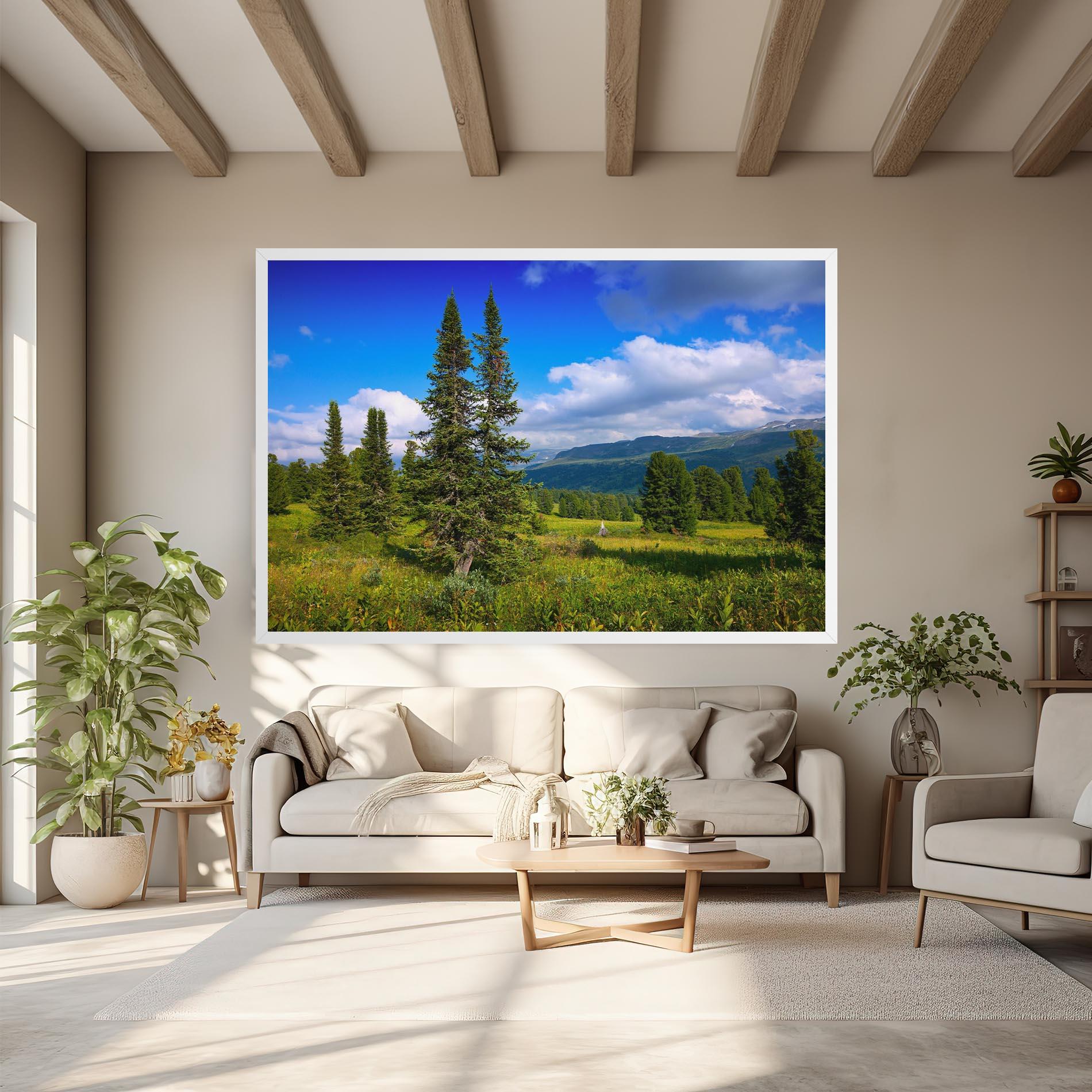 Obraz na Płótnie Morning Sunny Field mockup 6