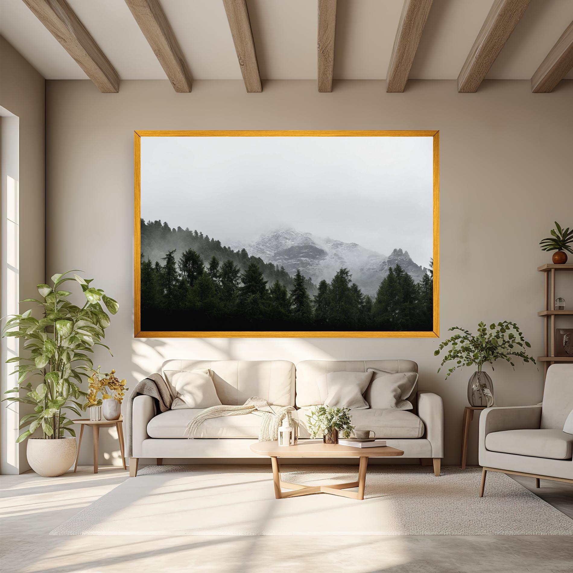 Obraz na Płótnie Foggy Mountain Forest mockup 6