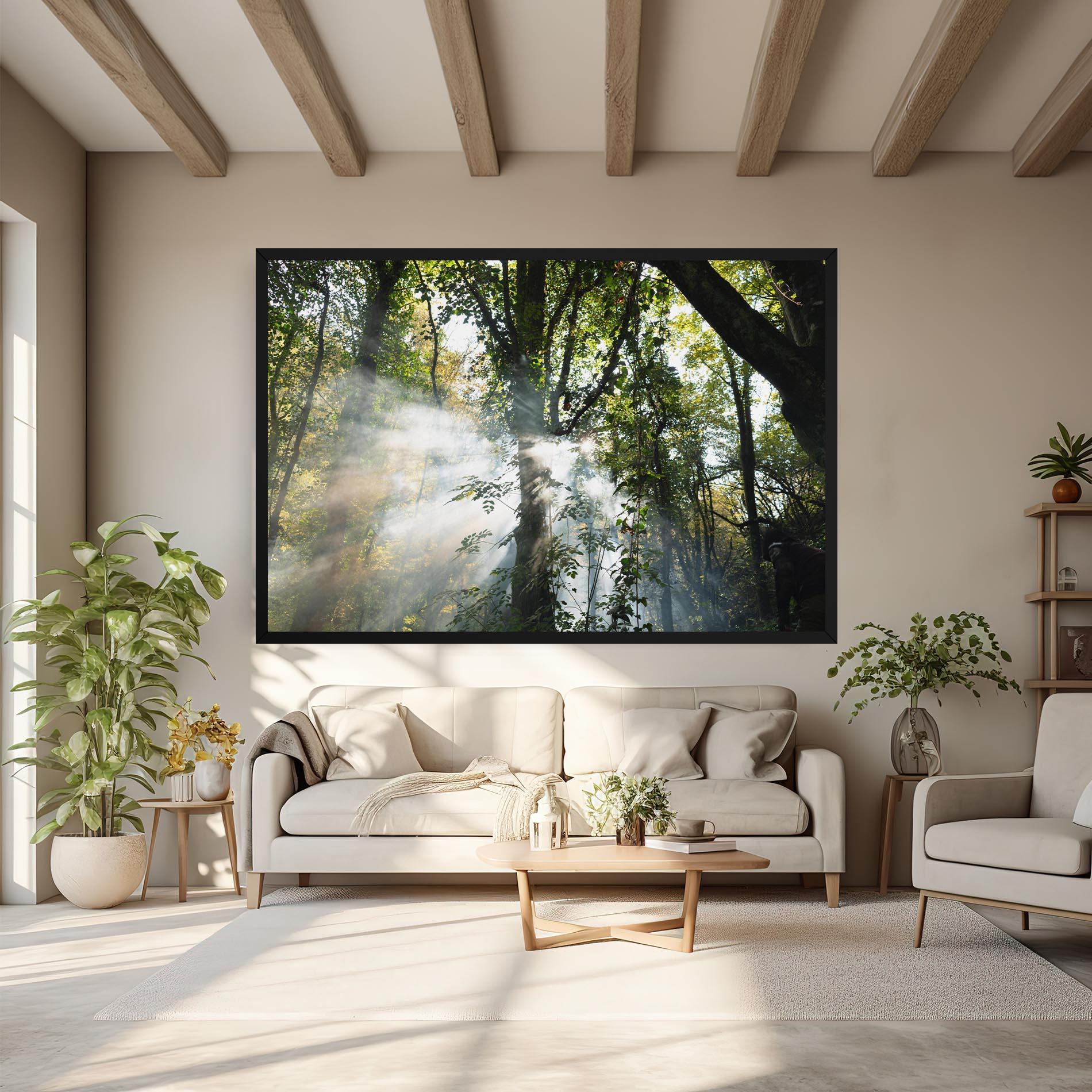 Obraz na Płótnie Foggy Light Forest mockup 6