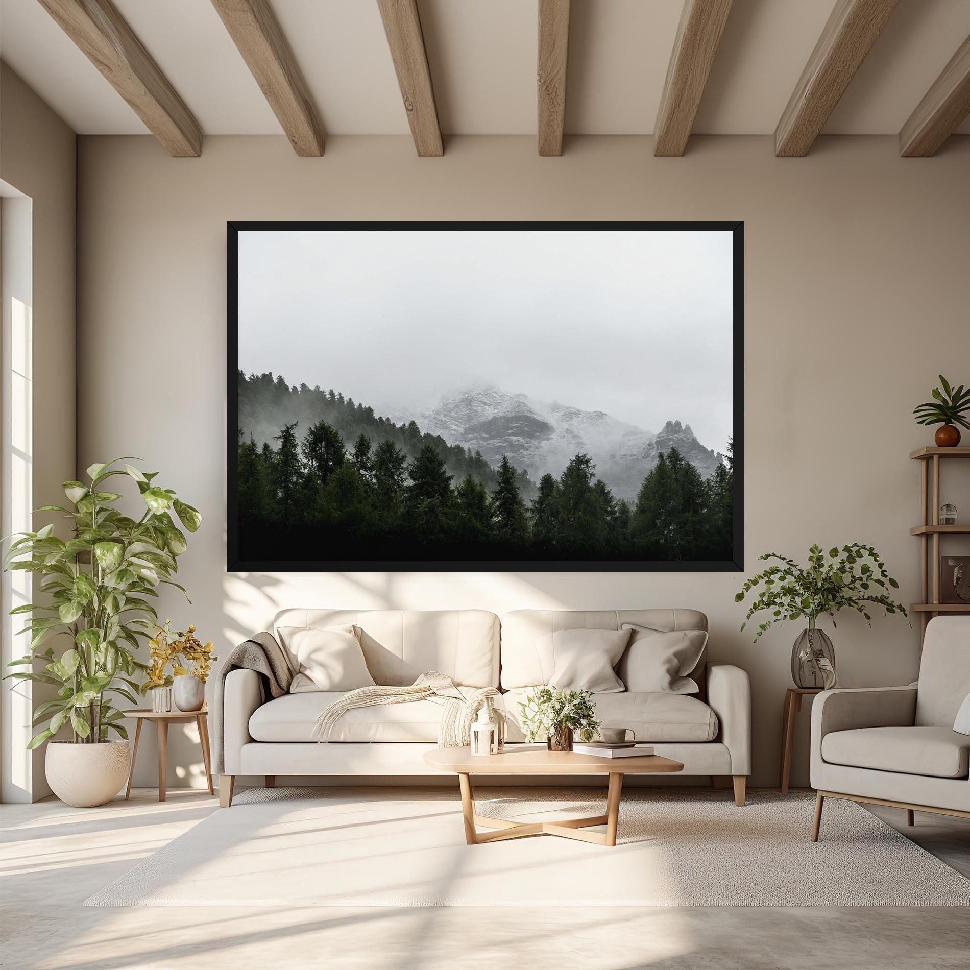 Obraz na Płótnie Foggy Mountain Forest mockup 6