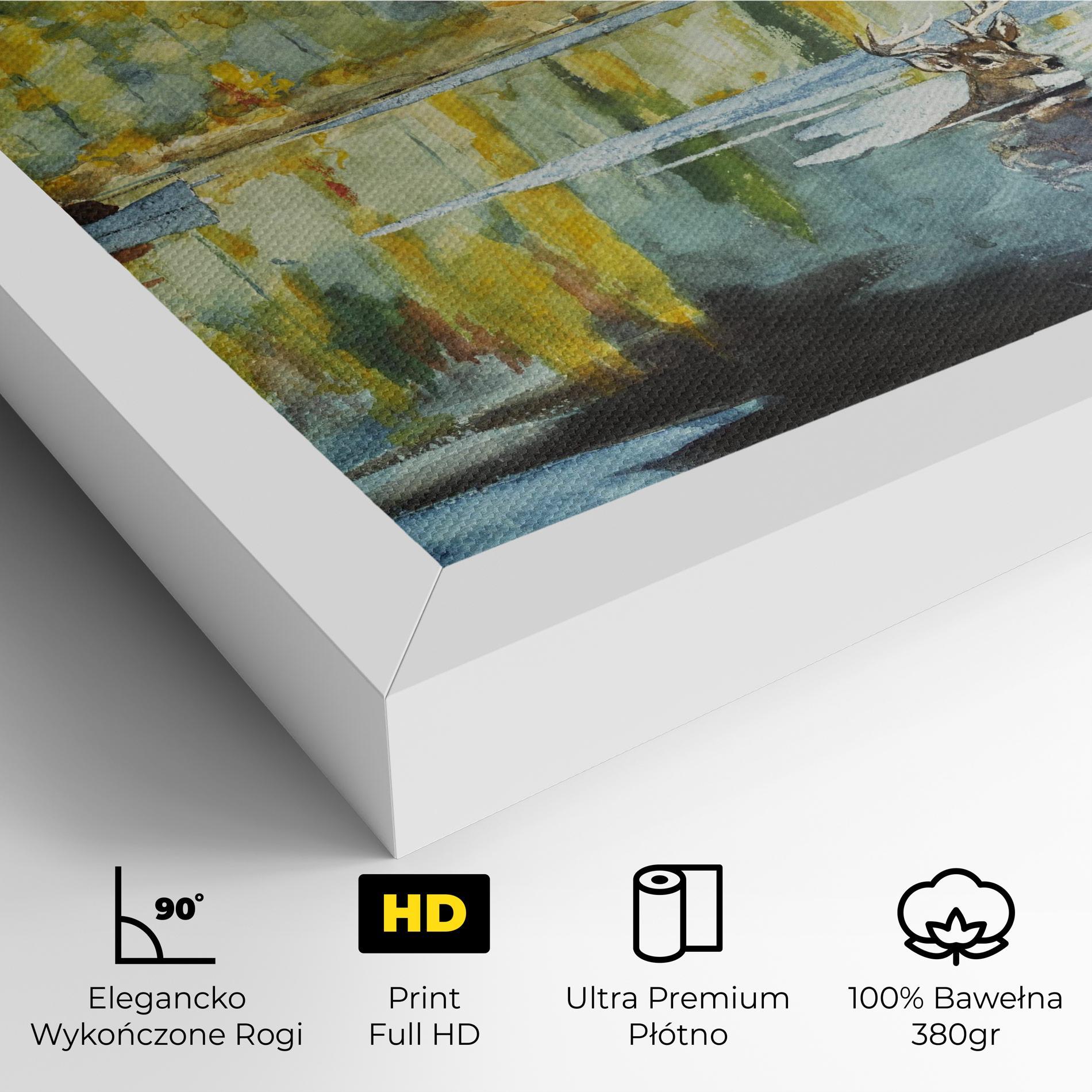 Obraz na Płótnie Trees Painting Lake mockup 4