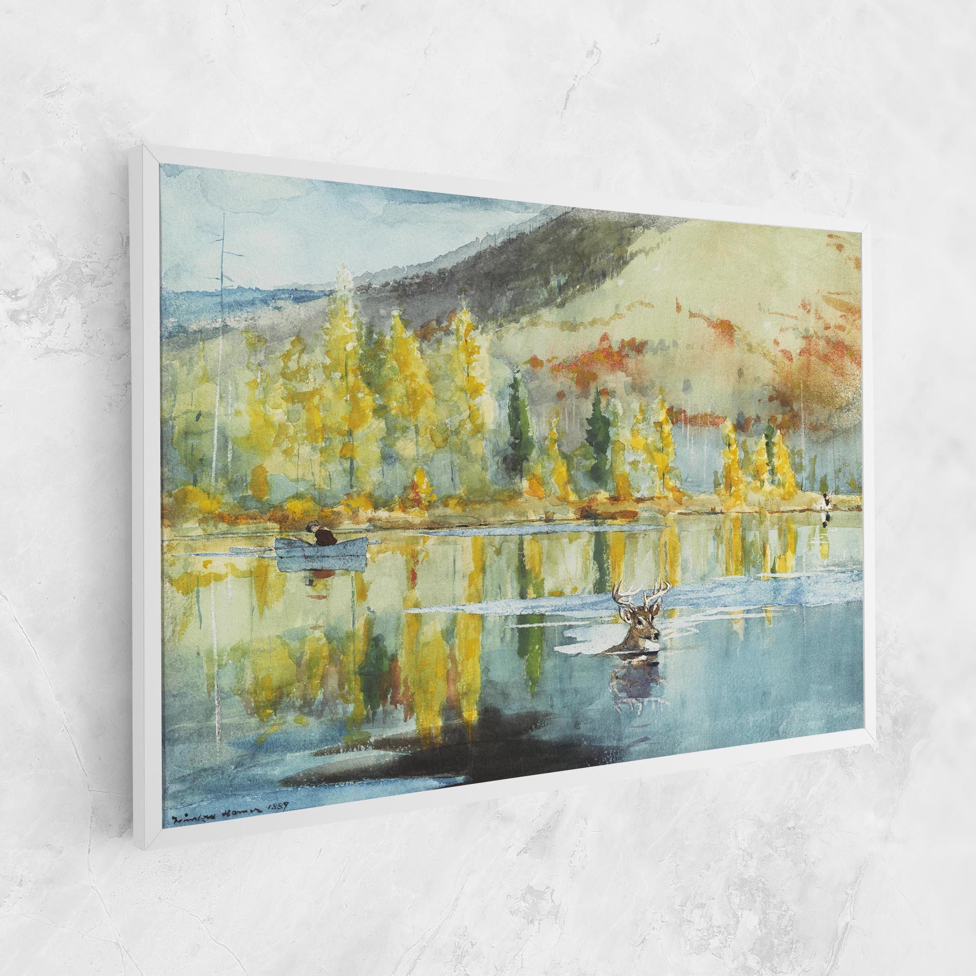 Obraz na Płótnie Trees Painting Lake mockup 1
