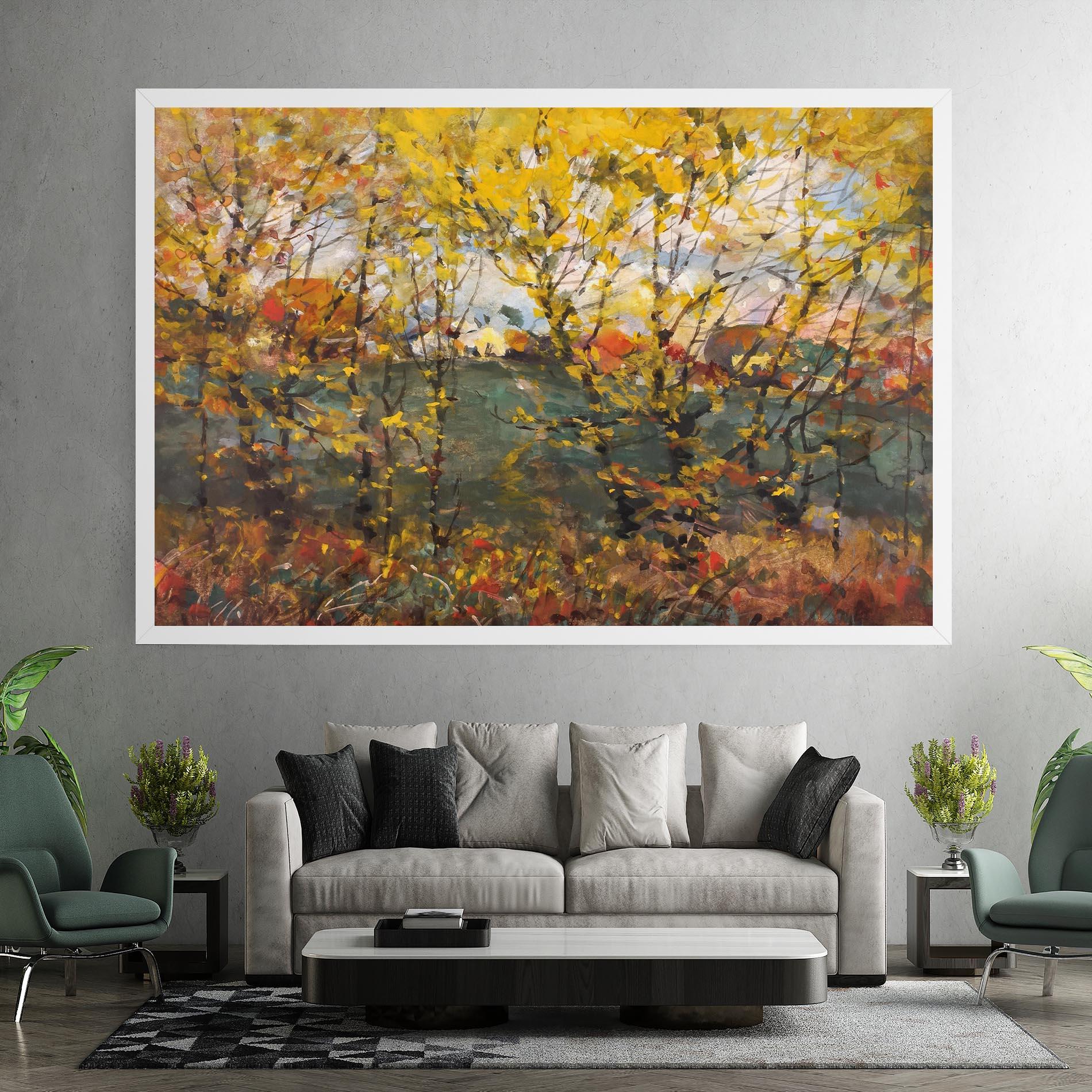 Obraz na Płótnie Autumn Painting Tree mockup 7