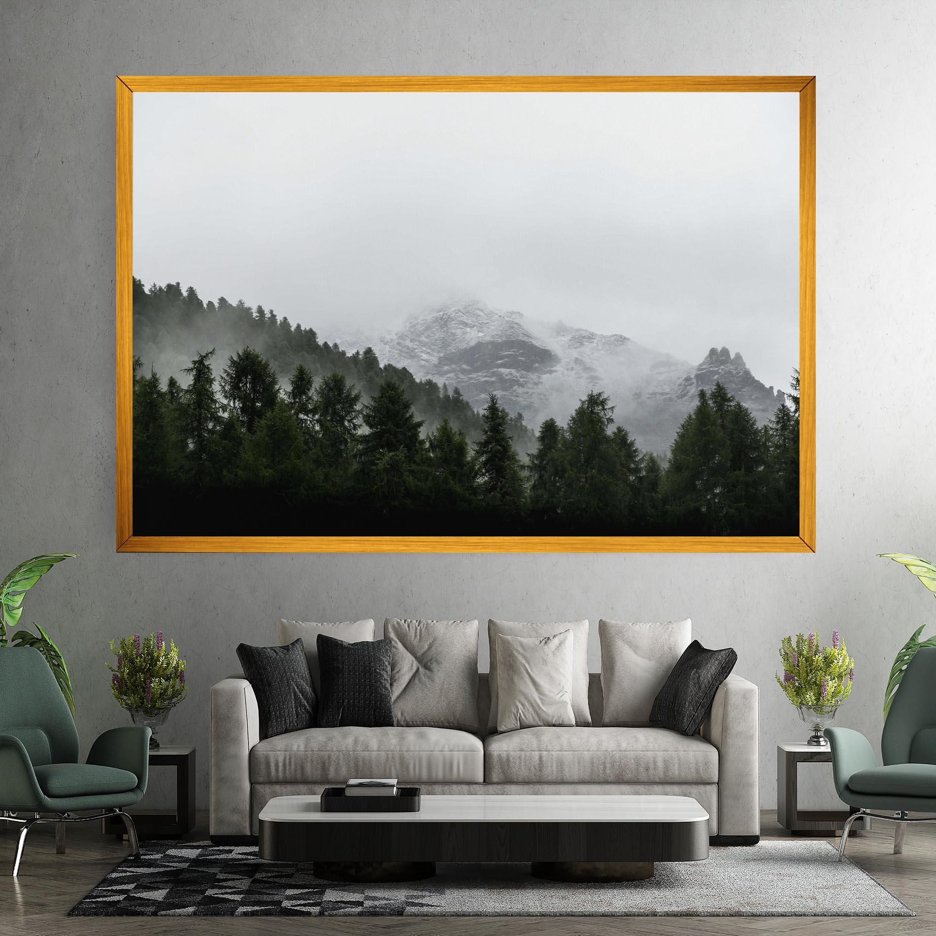 Obraz na Płótnie Foggy Mountain Forest mockup 7