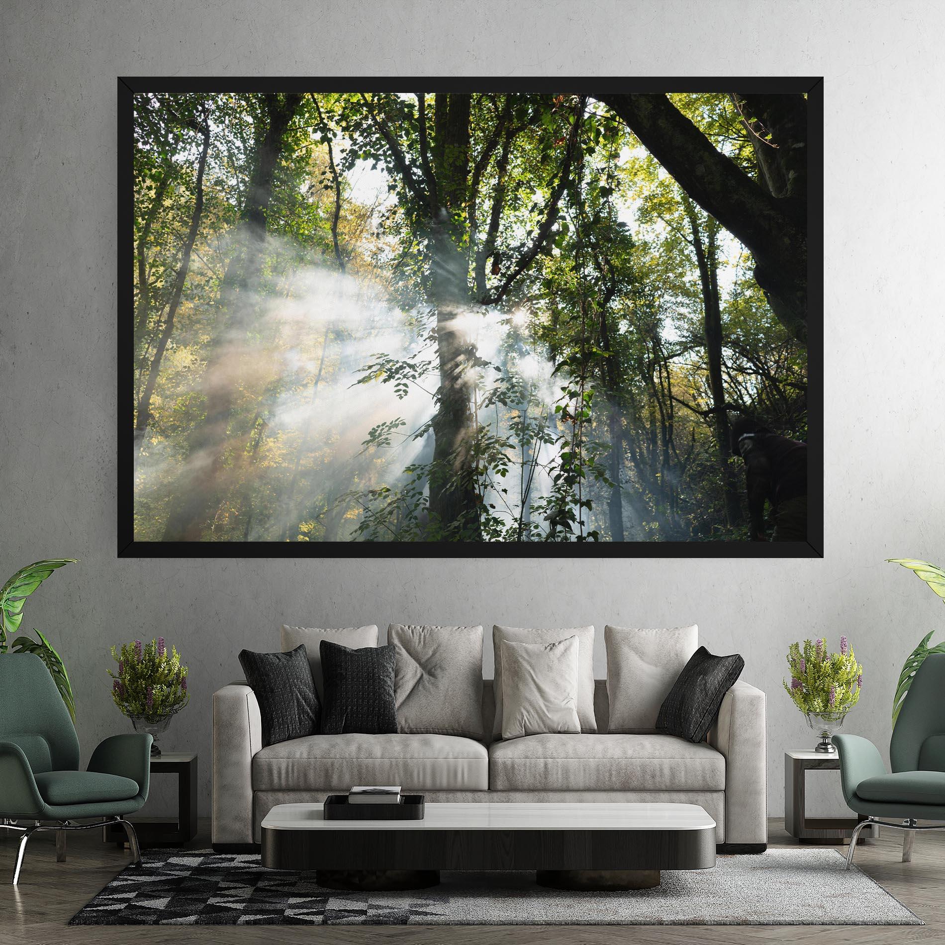 Obraz na Płótnie Foggy Light Forest mockup 7