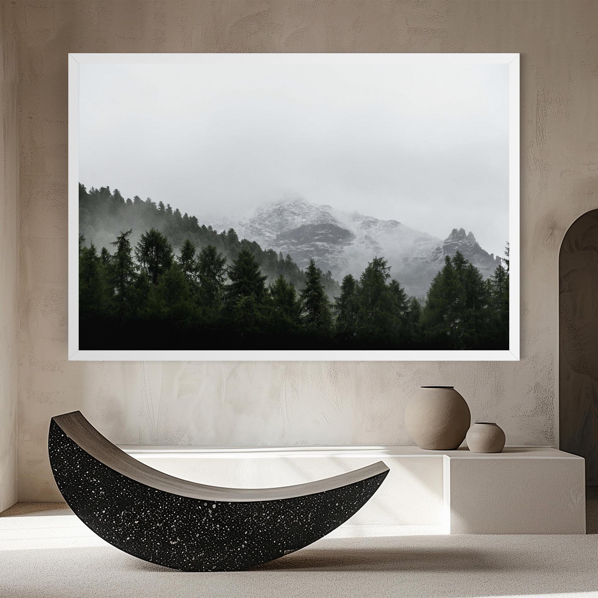 Obraz na Płótnie Foggy Mountain Forest mockup 8