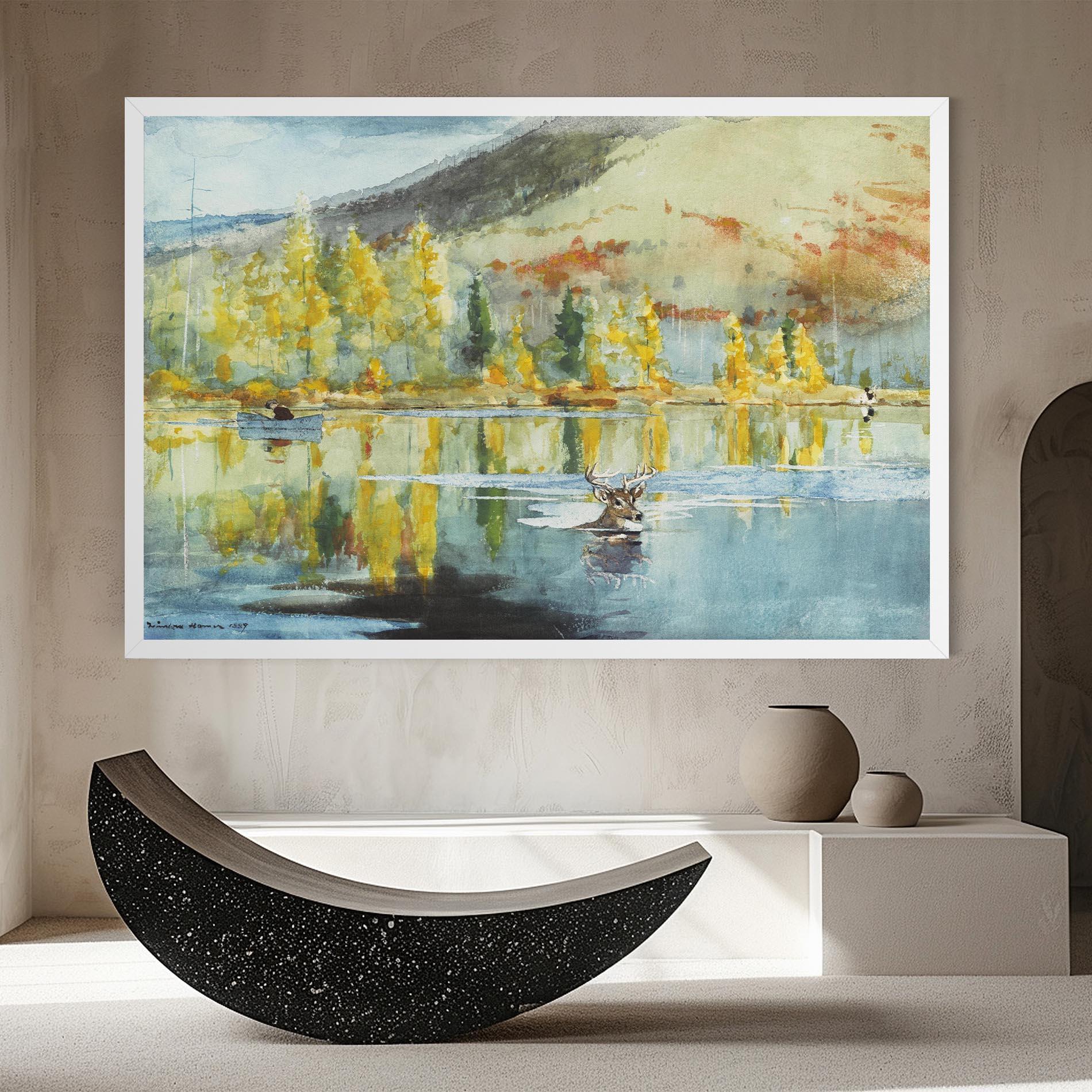 Obraz na Płótnie Trees Painting Lake mockup 8