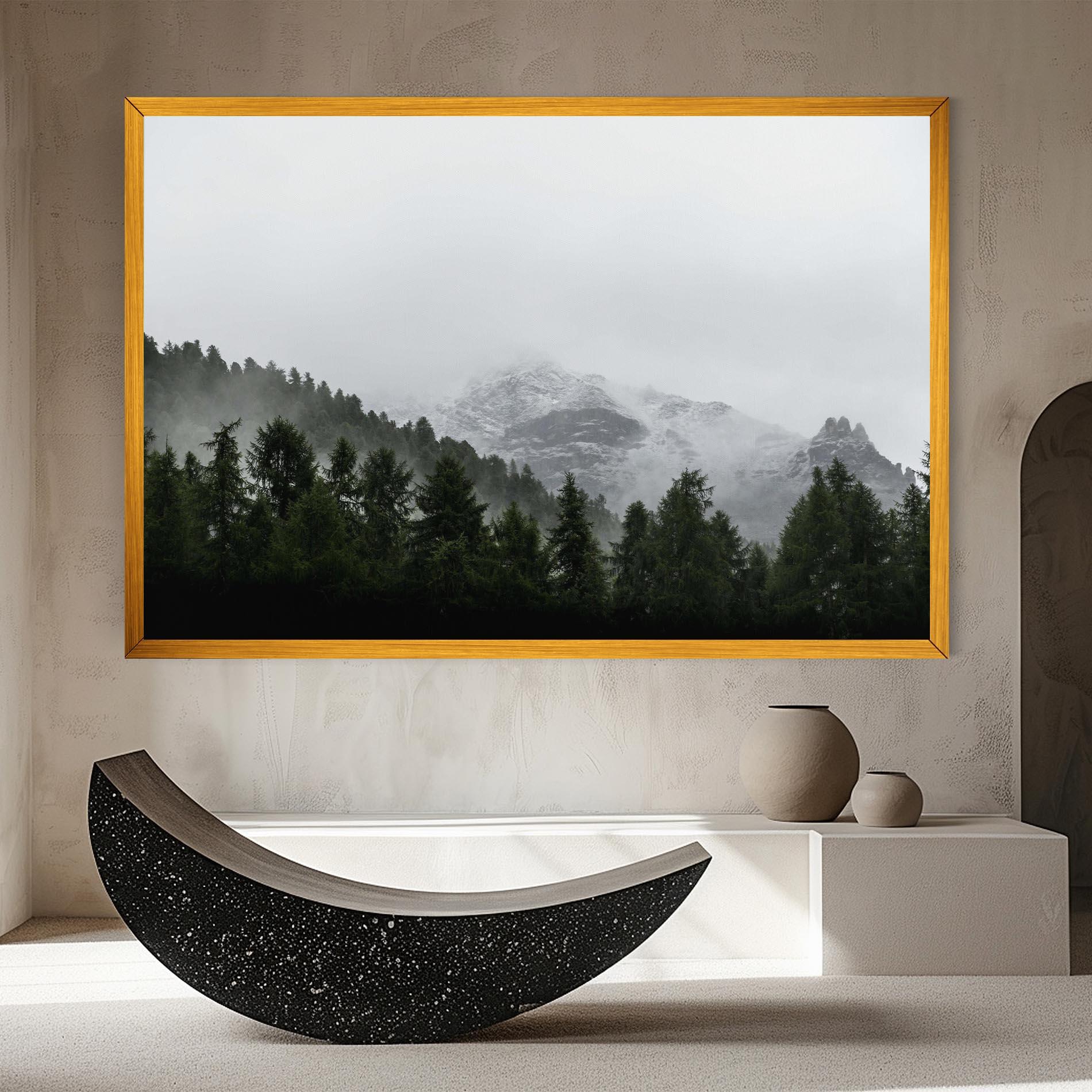 Obraz na Płótnie Foggy Mountain Forest mockup 8