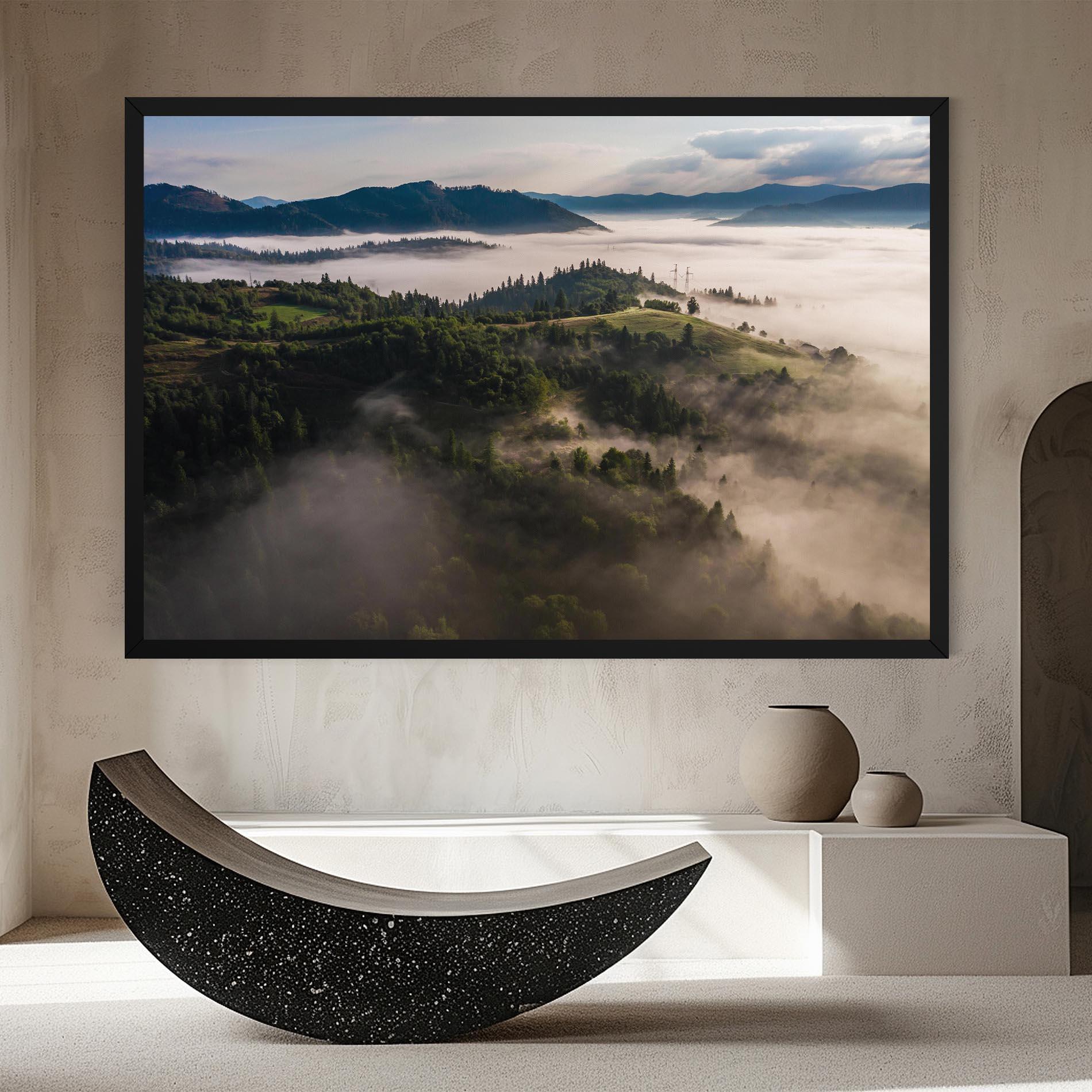 Obraz na Płótnie Foggy Forest View mockup 8