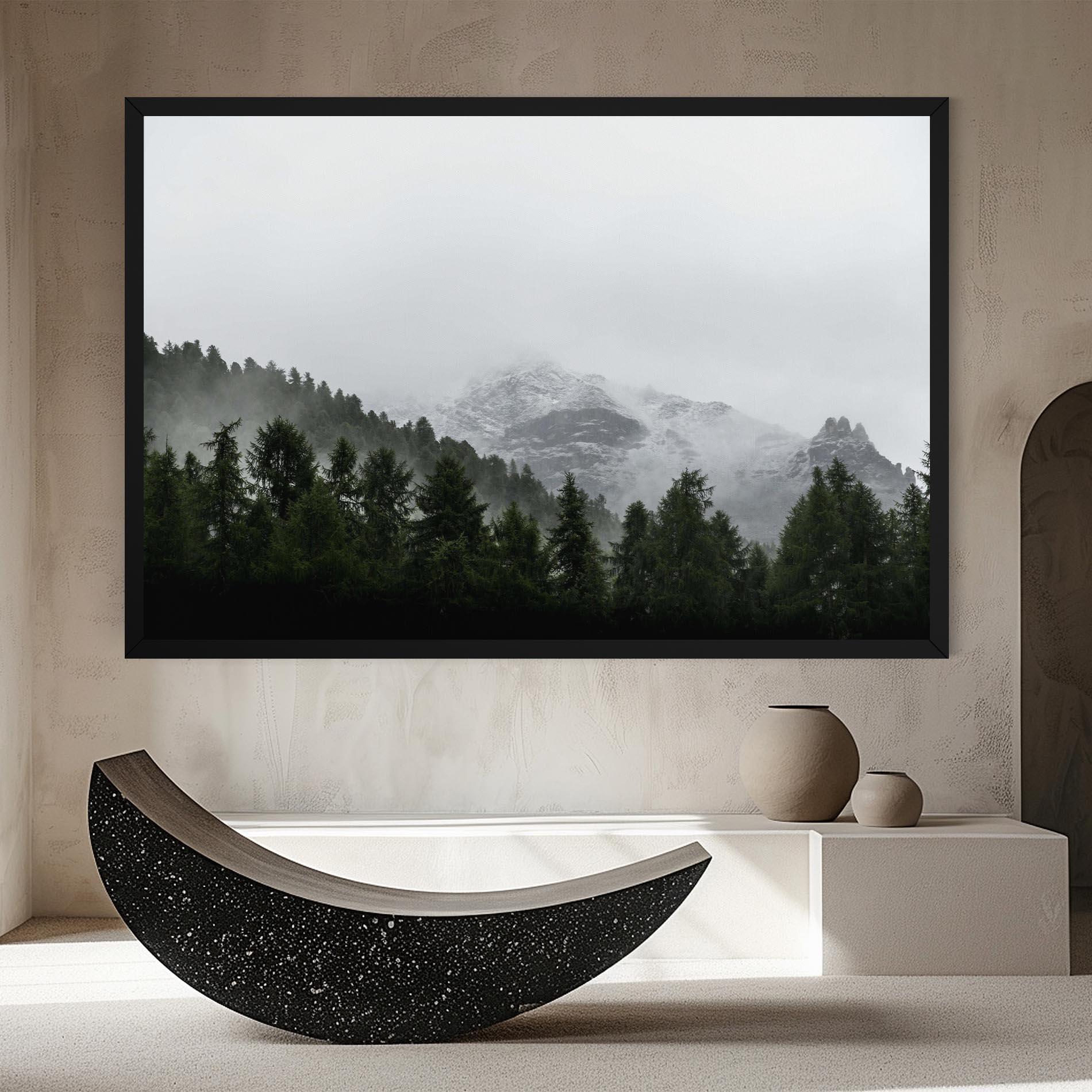 Obraz na Płótnie Foggy Mountain Forest mockup 8