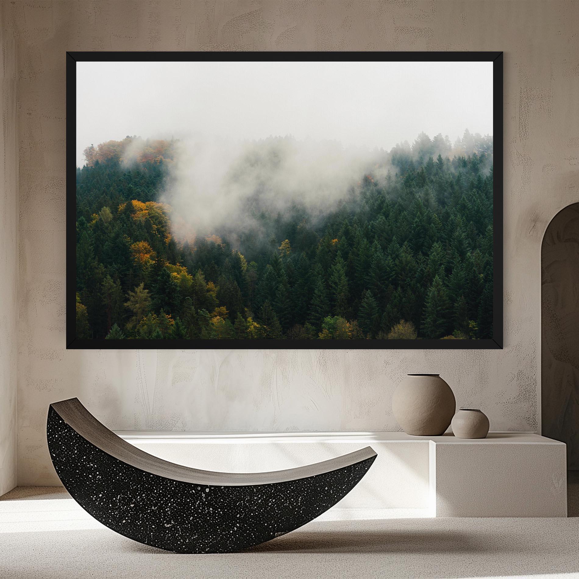 Obraz na Płótnie Foggy Tree Forest mockup 8