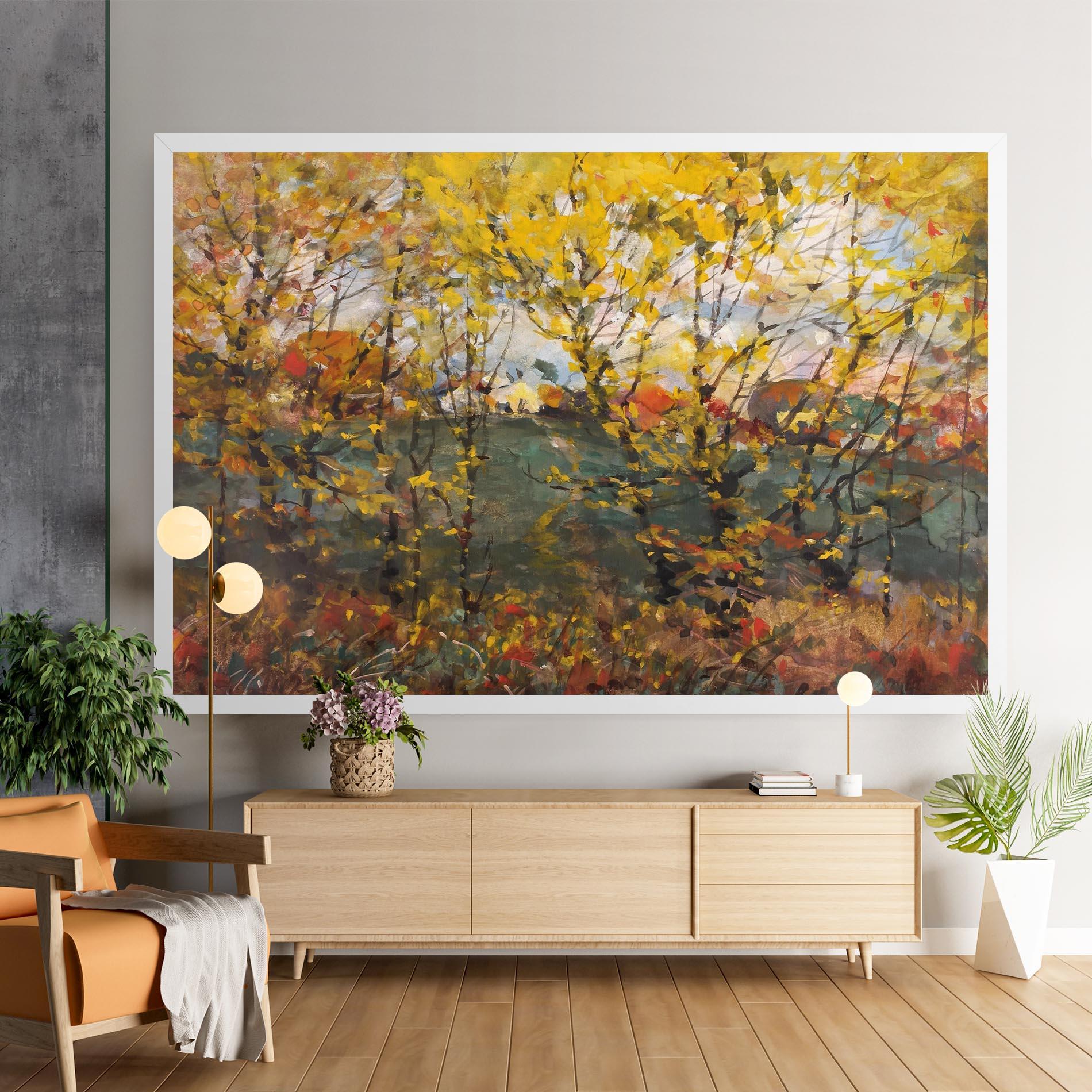 Obraz na Płótnie Autumn Painting Tree mockup 9