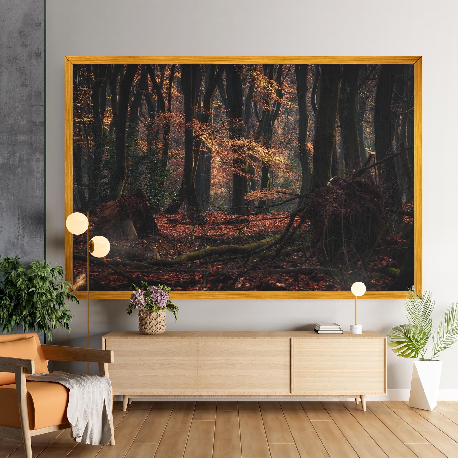Obraz na Płótnie Autumn Forest Trees mockup 9