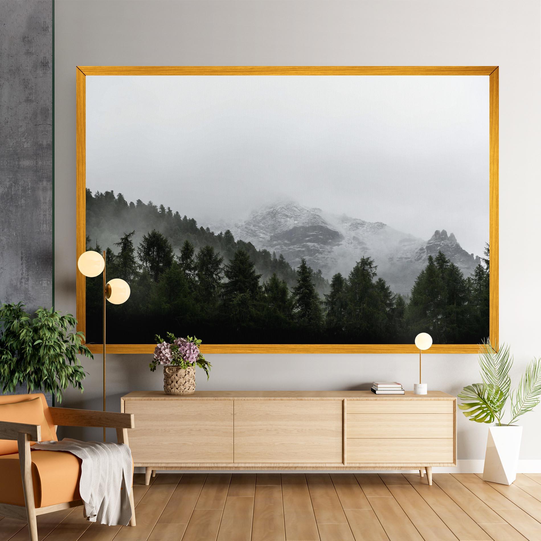 Obraz na Płótnie Foggy Mountain Forest mockup 9