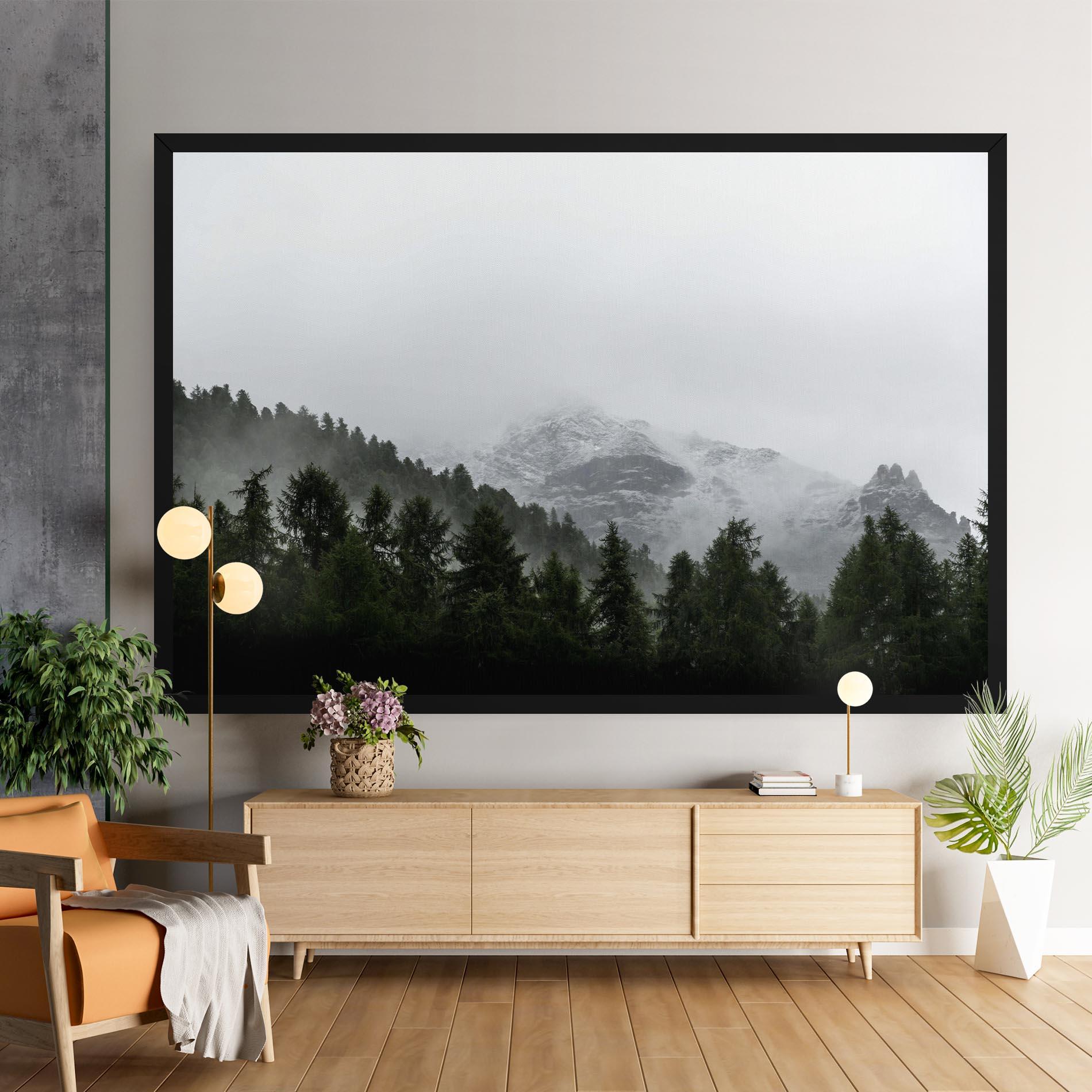 Obraz na Płótnie Foggy Mountain Forest mockup 9