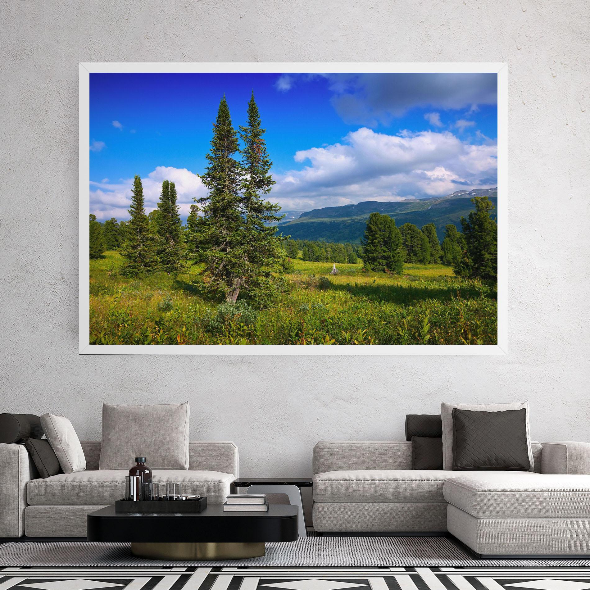 Obraz na Płótnie Morning Sunny Field mockup 2