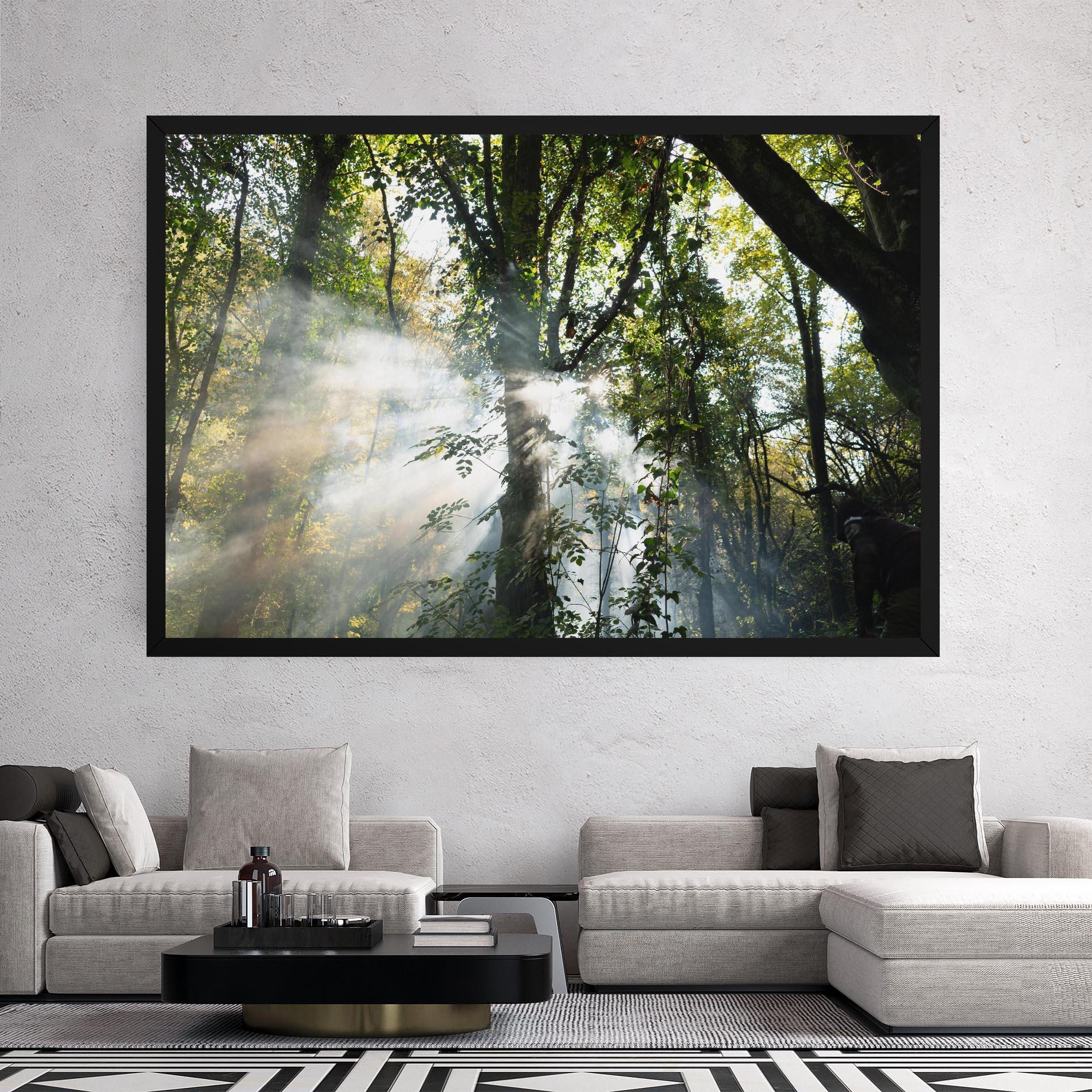 Obraz na Płótnie Foggy Light Forest mockup 2