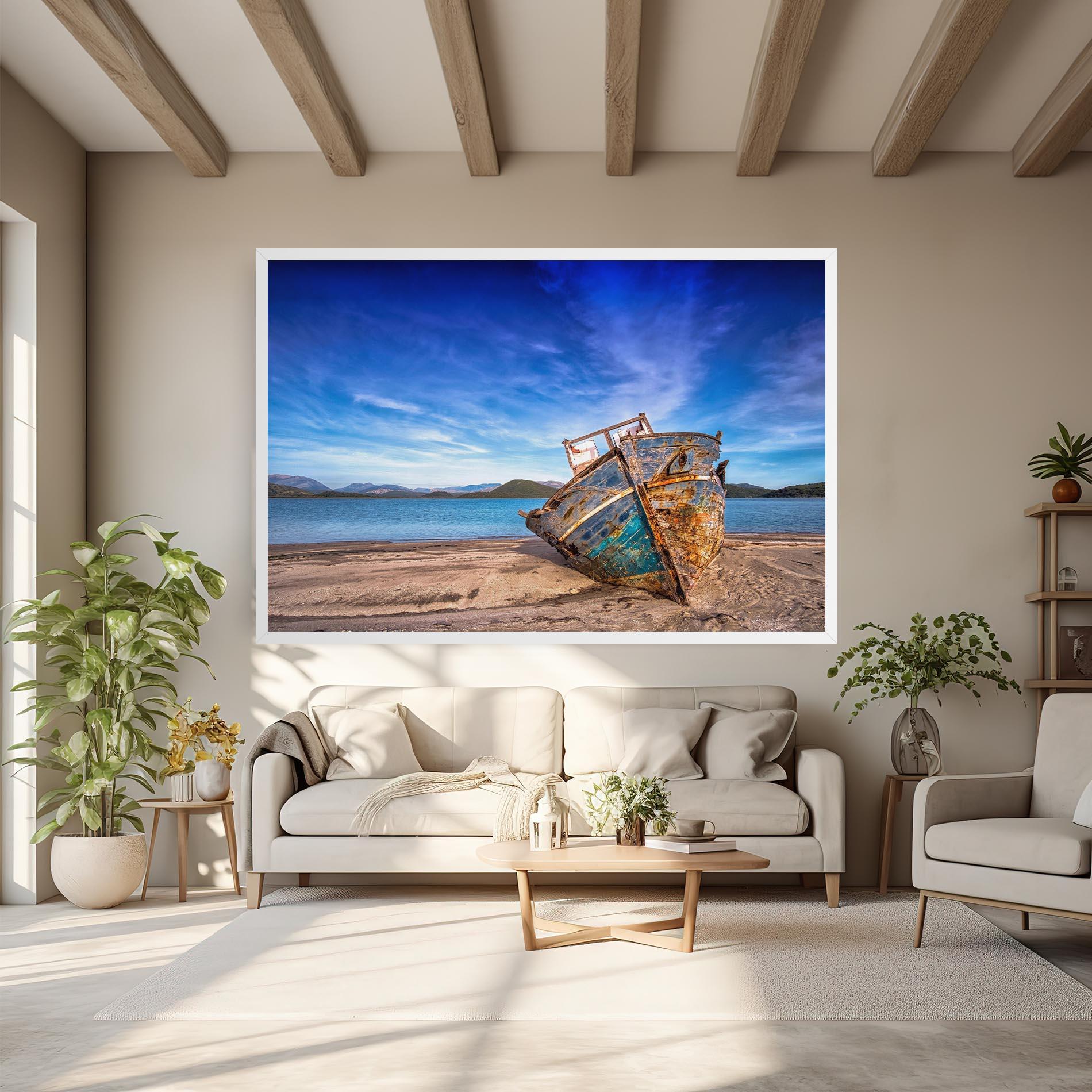 Obraz na Płótnie Boat Blue Sky mockup 6