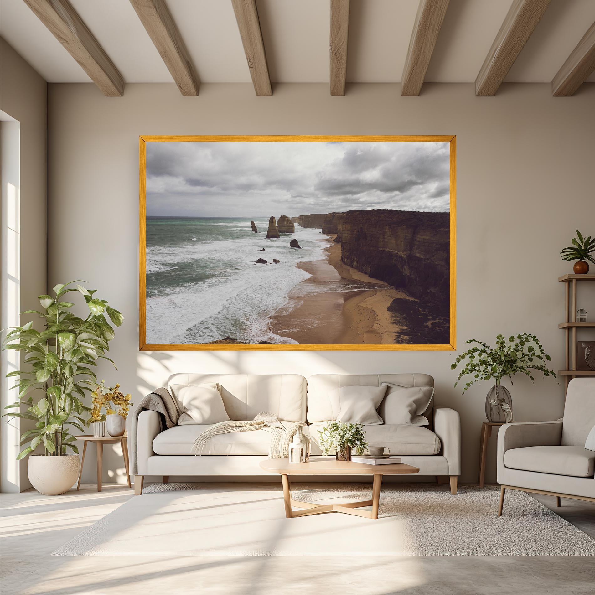 Obraz na Płótnie Grey Clouds Beach mockup 6