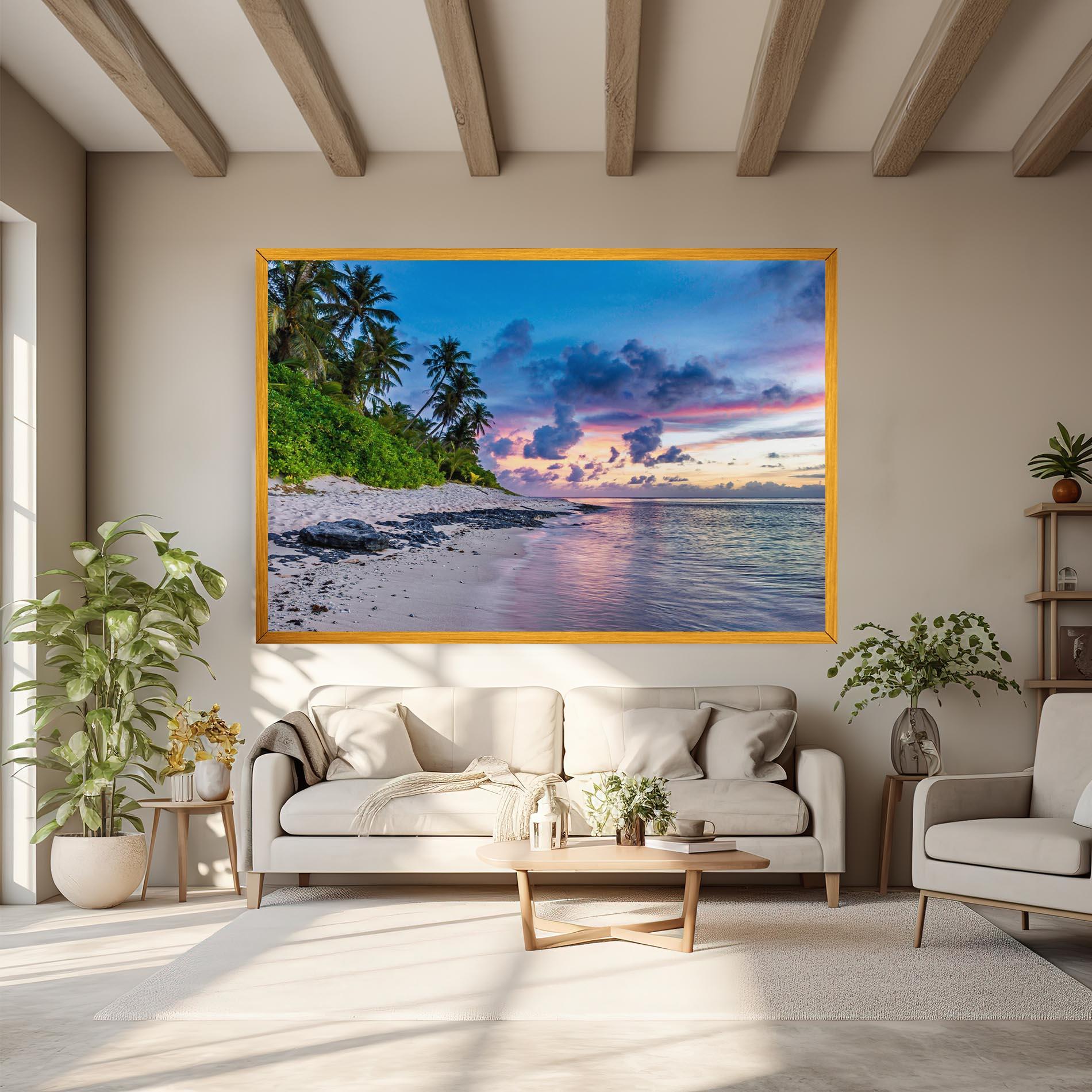 Obraz na Płótnie Purple Blue Beach mockup 6