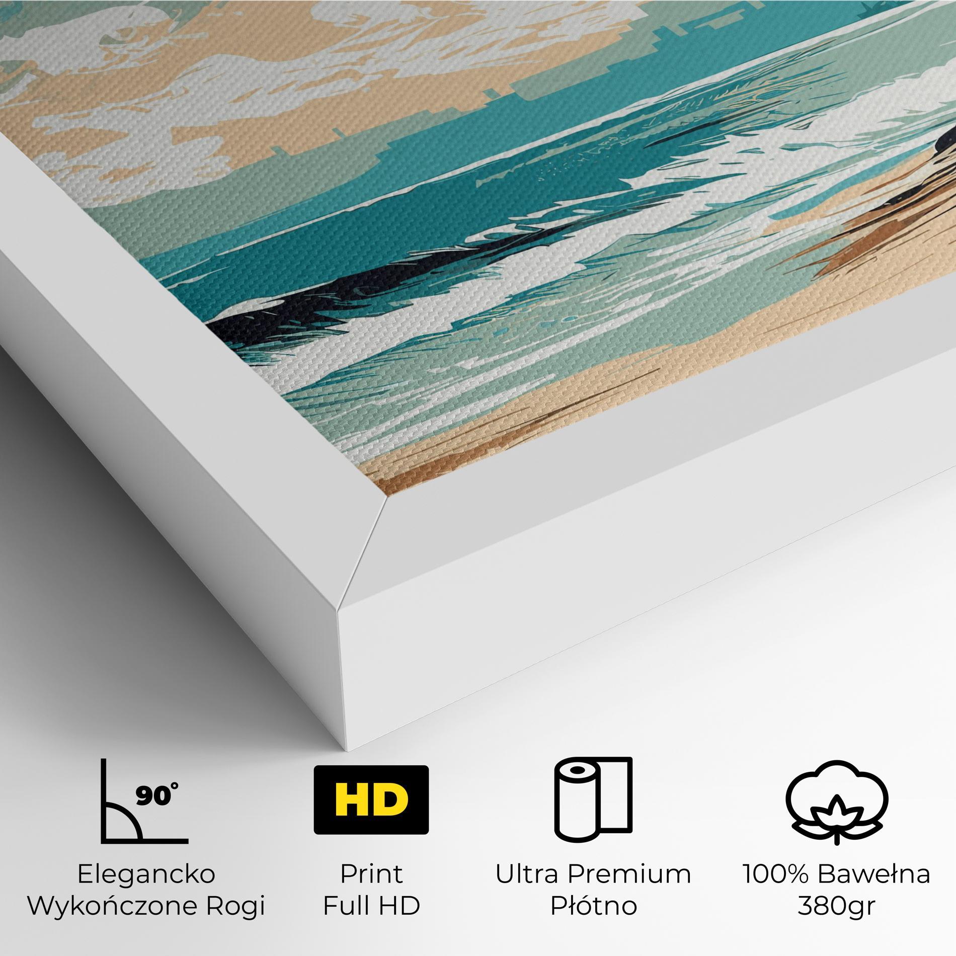 Obraz na Płótnie Cream Blue Beach mockup 4