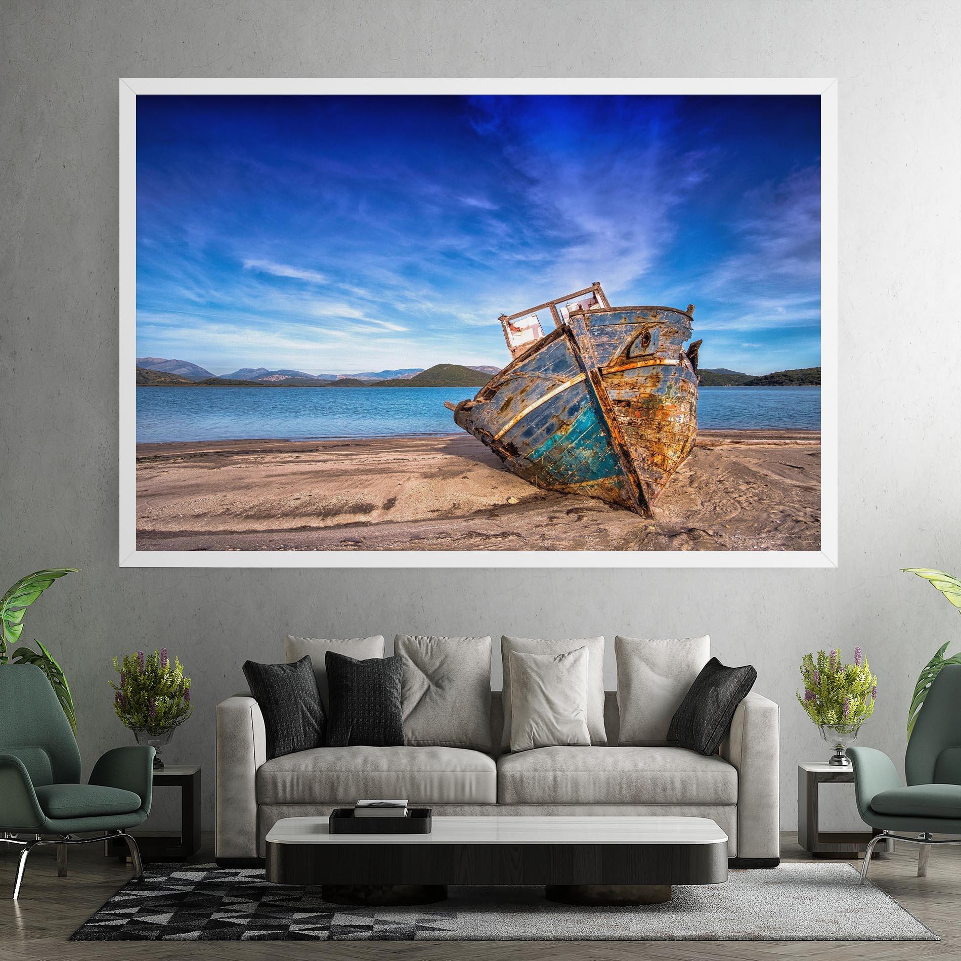 Obraz na Płótnie Boat Blue Sky mockup 7